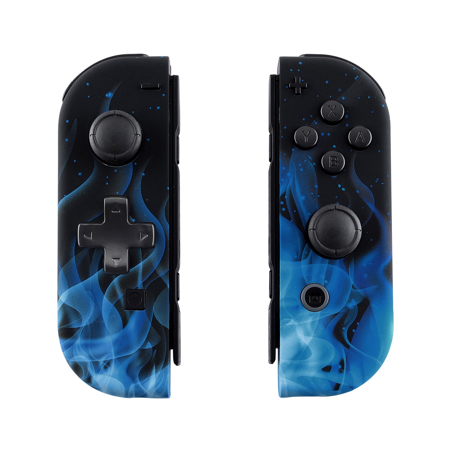 eXtremeRate Dpad Version Replacement Full Set Shell Case with Buttons for Joycon of NS Switch - Blue Flame