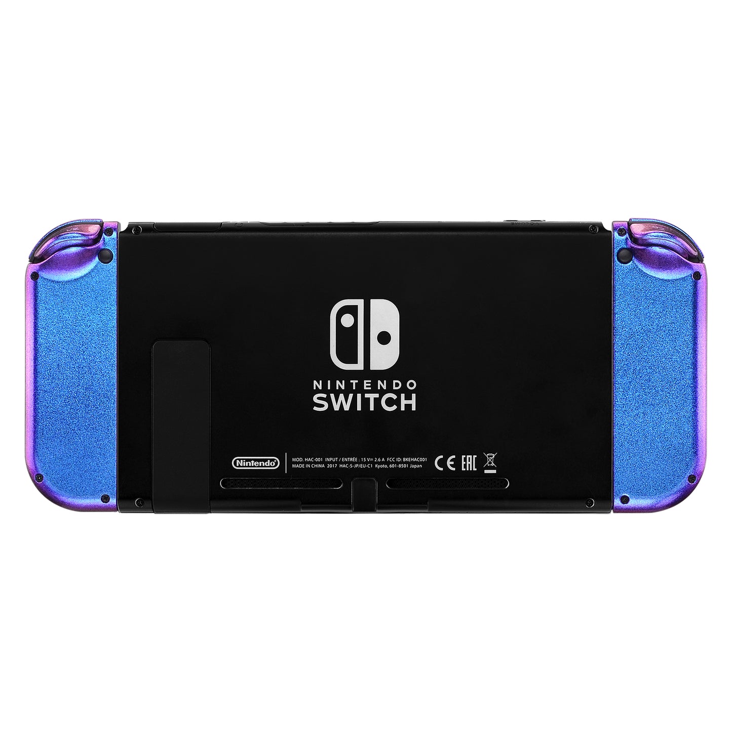 eXtremeRate Dpad Version Replacement Full Set Shell Case with Buttons for Joycon of NS Switch - Chameleon Purple Blue