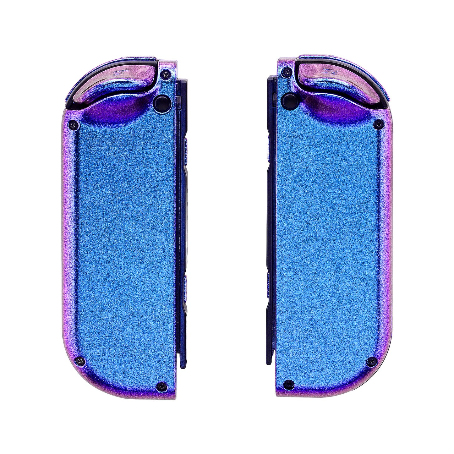 eXtremeRate Dpad Version Replacement Full Set Shell Case with Buttons for Joycon of NS Switch - Chameleon Purple Blue