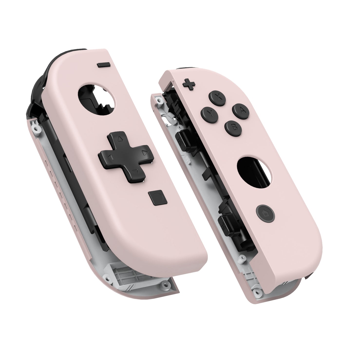 eXtremeRate Dpad Version Replacement Full Set Shell Case with Buttons for Joycon of NS Switch - Cherry Blossoms Pink