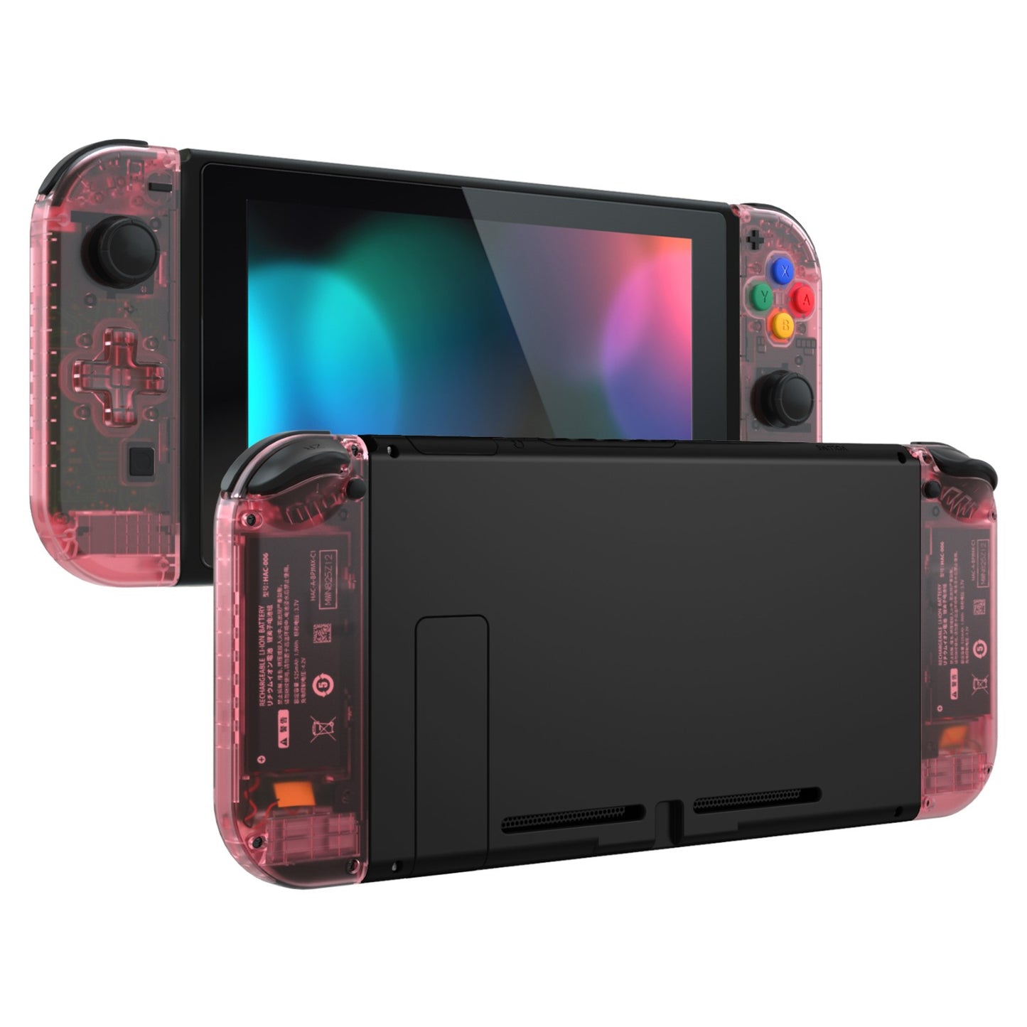 eXtremeRate Dpad Version Replacement Full Set Shell Case with Buttons for Joycon of NS Switch - Cherry Pink