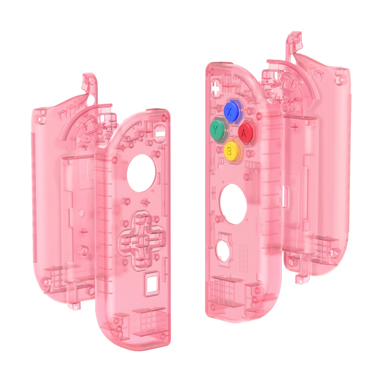 eXtremeRate Dpad Version Replacement Full Set Shell Case with Buttons for Joycon of NS Switch - Cherry Pink