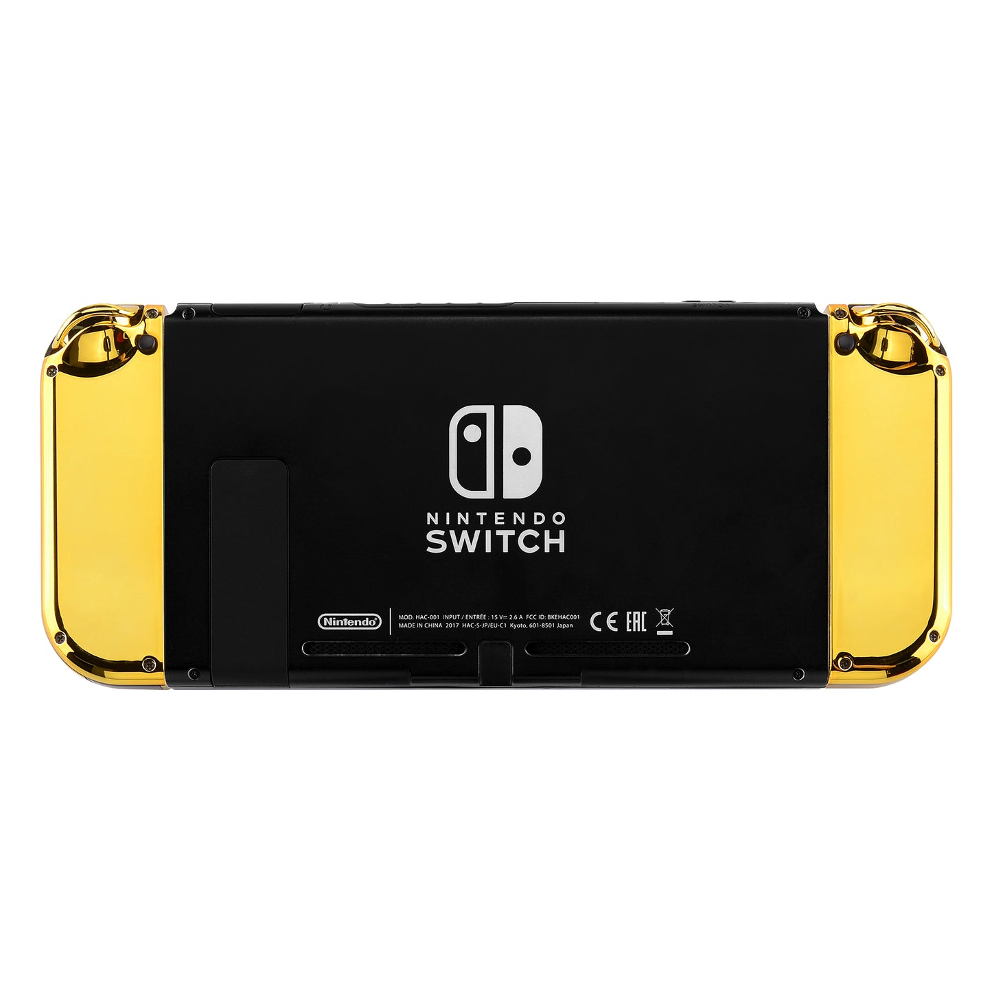 eXtremeRate Dpad Version Replacement Full Set Shell Case with Buttons for Joycon of NS Switch - Chrome Gold