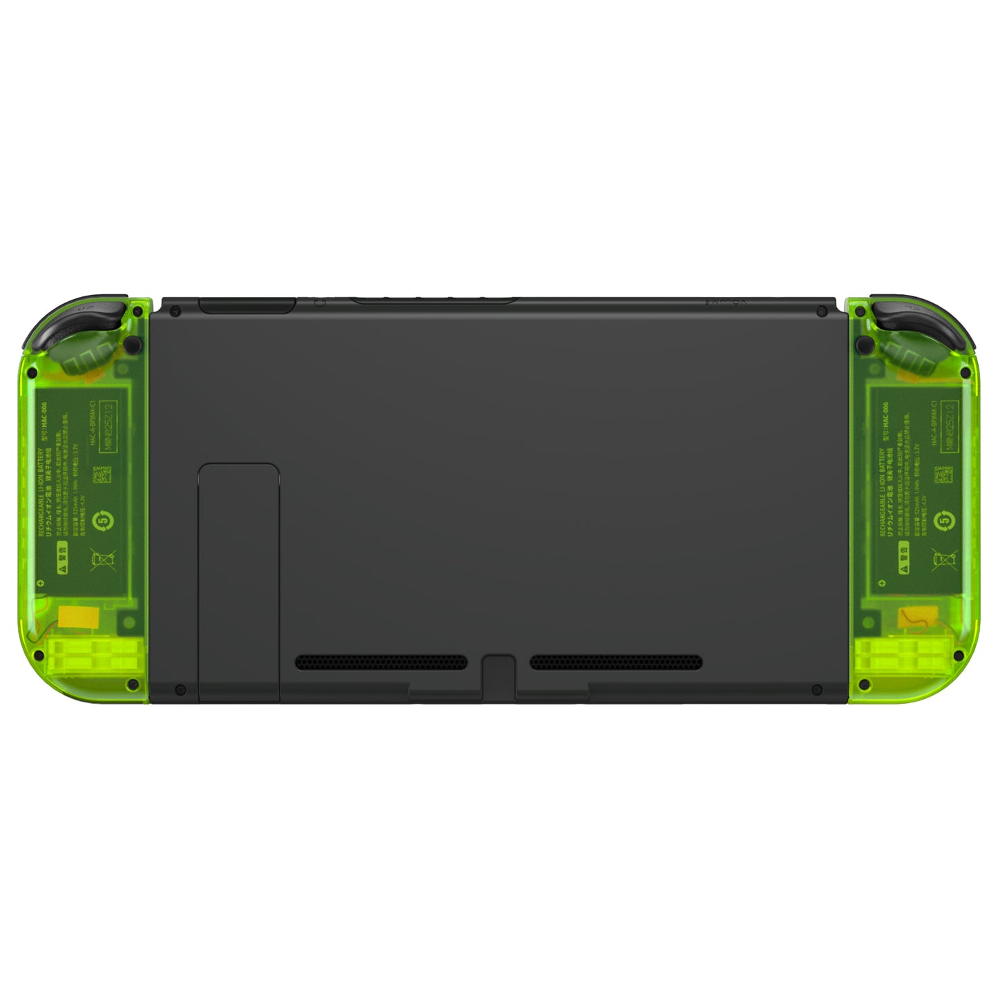 eXtremeRate Dpad Version Replacement Full Set Shell Case with Buttons for Joycon of NS Switch - Clear Lime Green