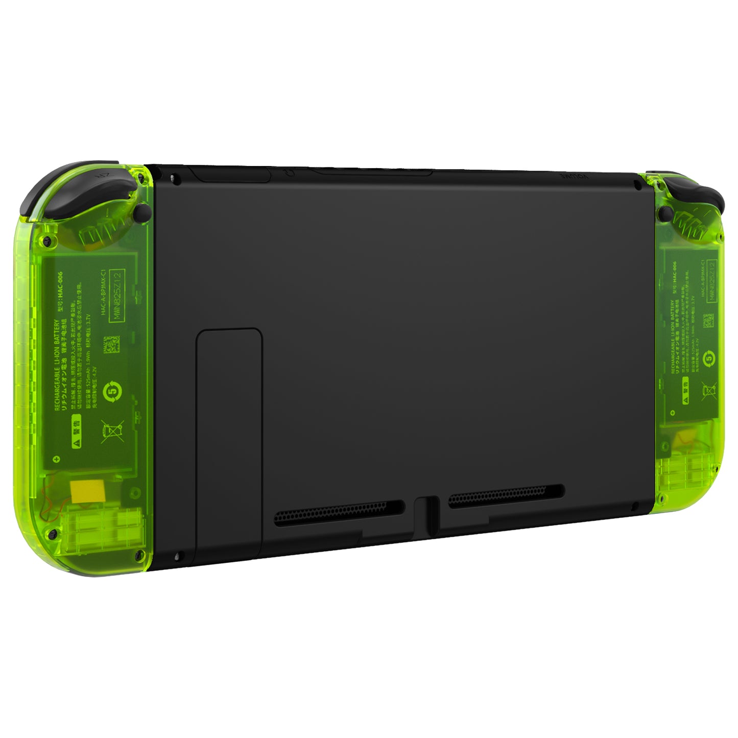 eXtremeRate Dpad Version Replacement Full Set Shell Case with Buttons for Joycon of NS Switch - Clear Lime Green