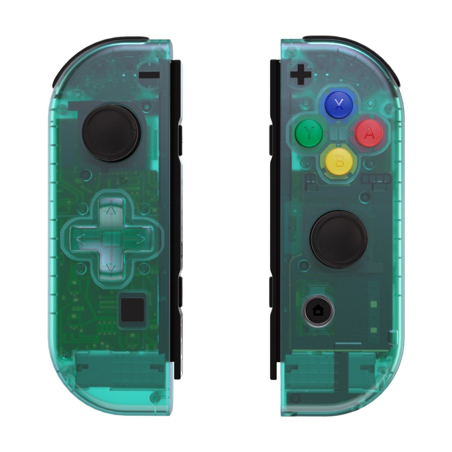 eXtremeRate Dpad Version Replacement Full Set Shell Case with Buttons for Joycon of NS Switch - Emerald Green