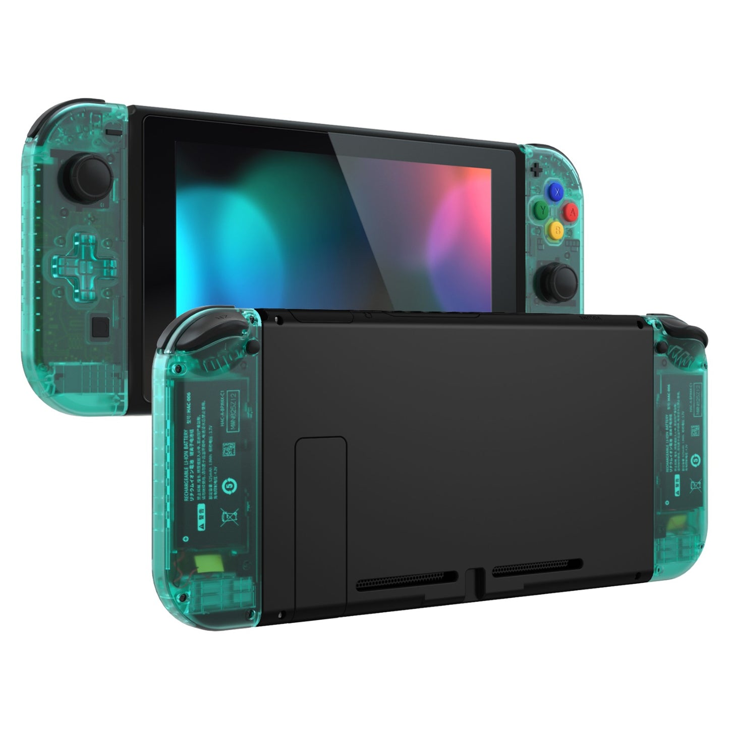 eXtremeRate Dpad Version Replacement Full Set Shell Case with Buttons for Joycon of NS Switch - Emerald Green