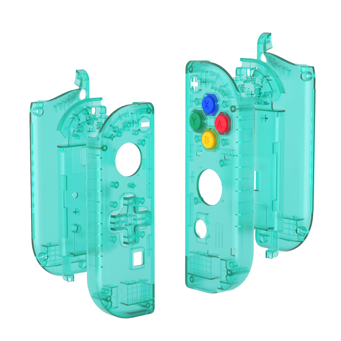 eXtremeRate Dpad Version Replacement Full Set Shell Case with Buttons for Joycon of NS Switch - Emerald Green