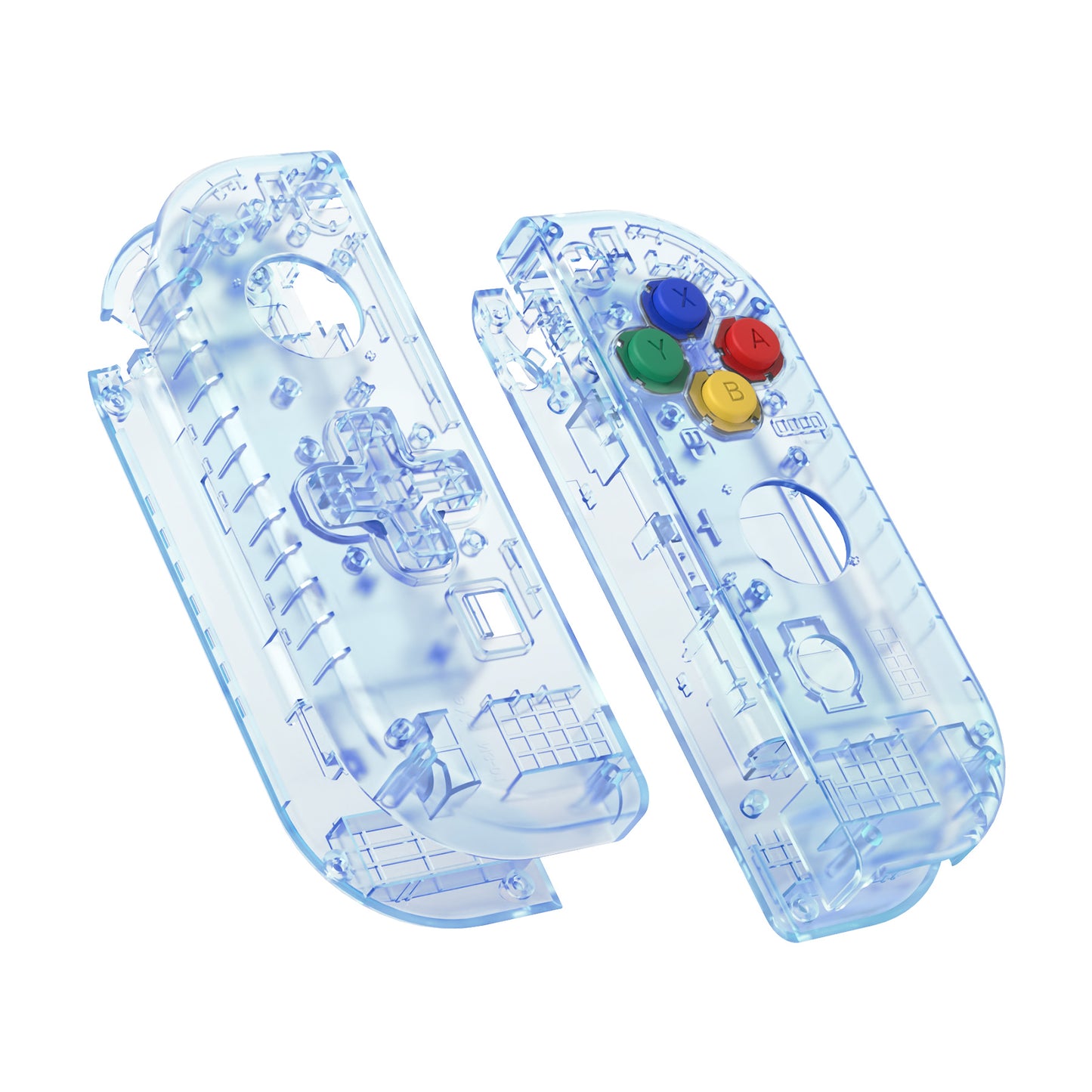 eXtremeRate Dpad Version Replacement Full Set Shell Case with Buttons for Joycon of NS Switch - Glacier Blue