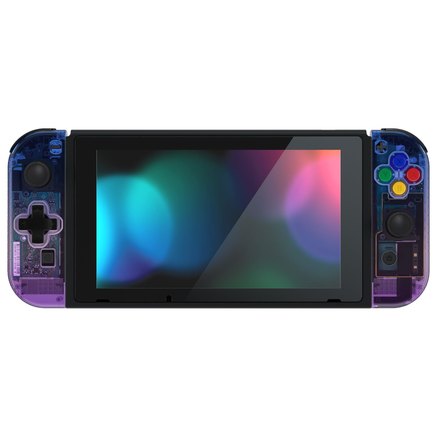 eXtremeRate Dpad Version Replacement Full Set Shell Case with Buttons for Joycon of NS Switch - Gradient Translucent Bluebell