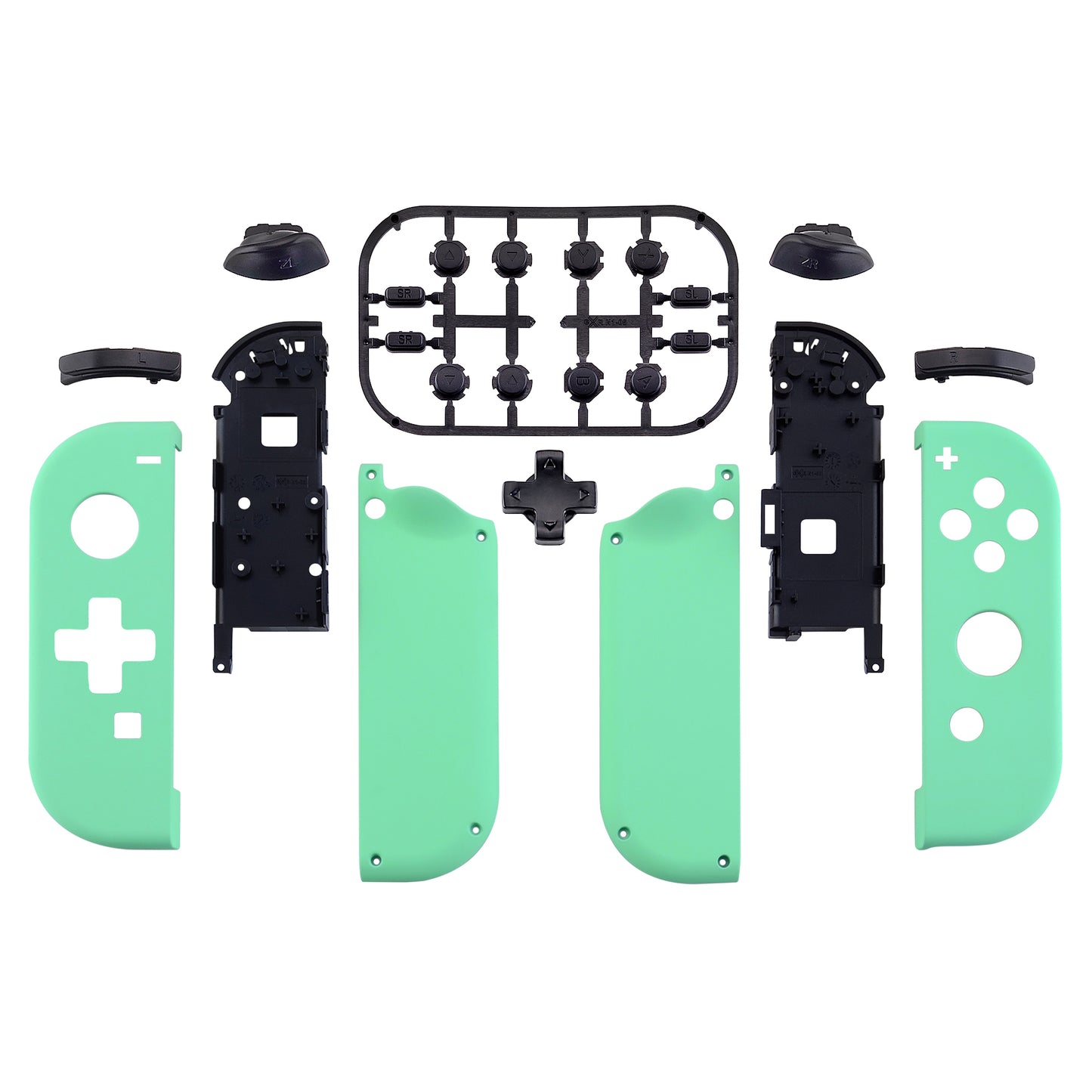 eXtremeRate Dpad Version Replacement Full Set Shell Case with Buttons for Joycon of NS Switch - Mint Green