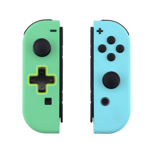 eXtremeRate Dpad Version Replacement Full Set Shell Case with Buttons for Joycon of NS Switch - Mint Green & Heaven Blue