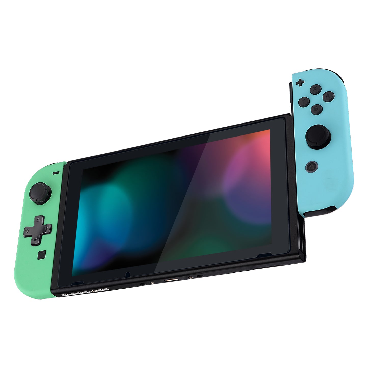 eXtremeRate Dpad Version Replacement Full Set Shell Case with Buttons for Joycon of NS Switch - Mint Green & Heaven Blue