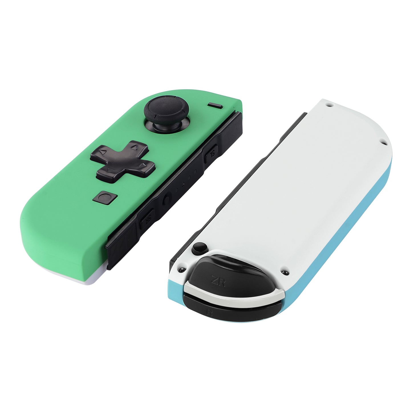 eXtremeRate Dpad Version Replacement Full Set Shell Case with Buttons for Joycon of NS Switch - Mint Green & Heaven Blue