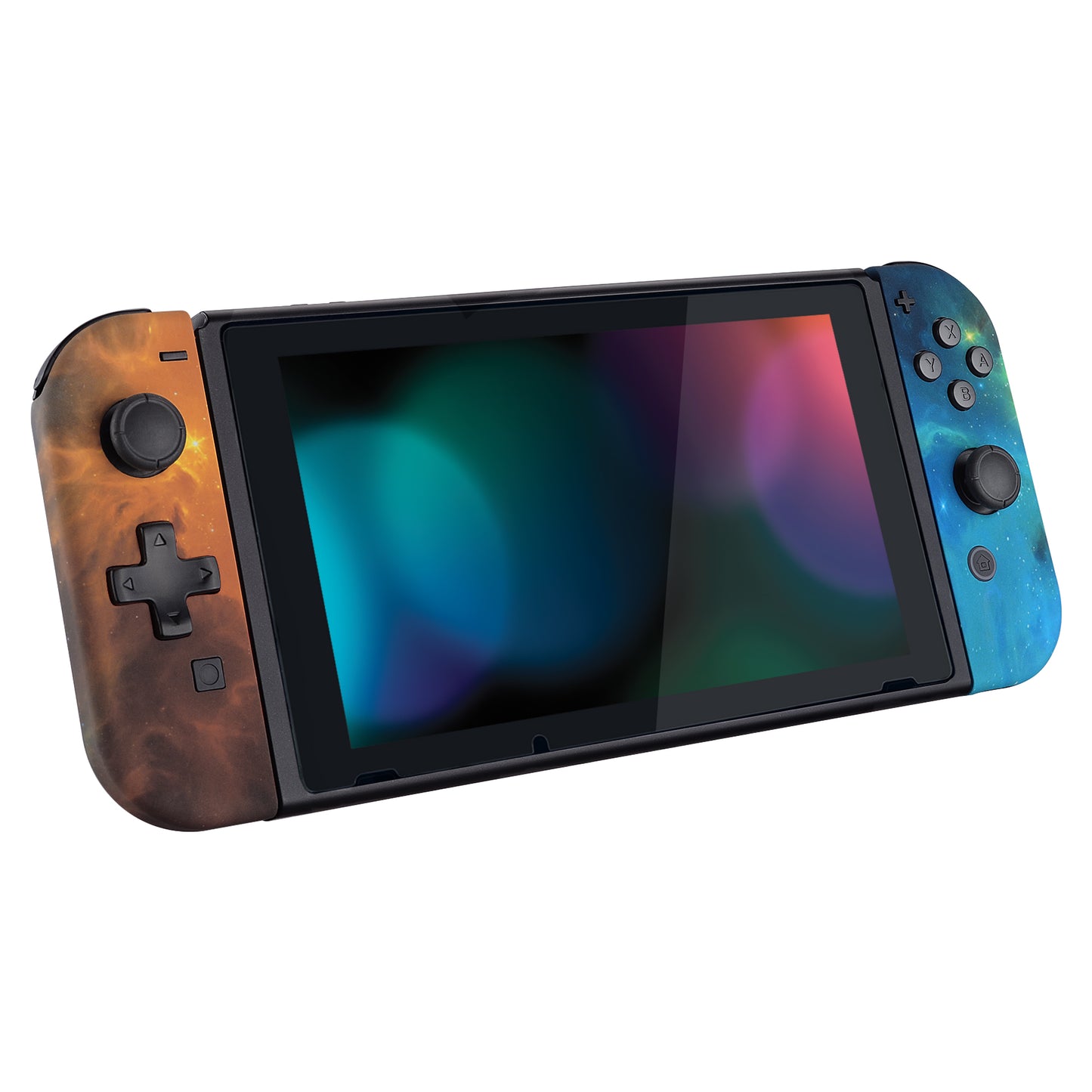 eXtremeRate Dpad Version Replacement Full Set Shell Case with Buttons for Joycon of NS Switch - Orange Star Universe