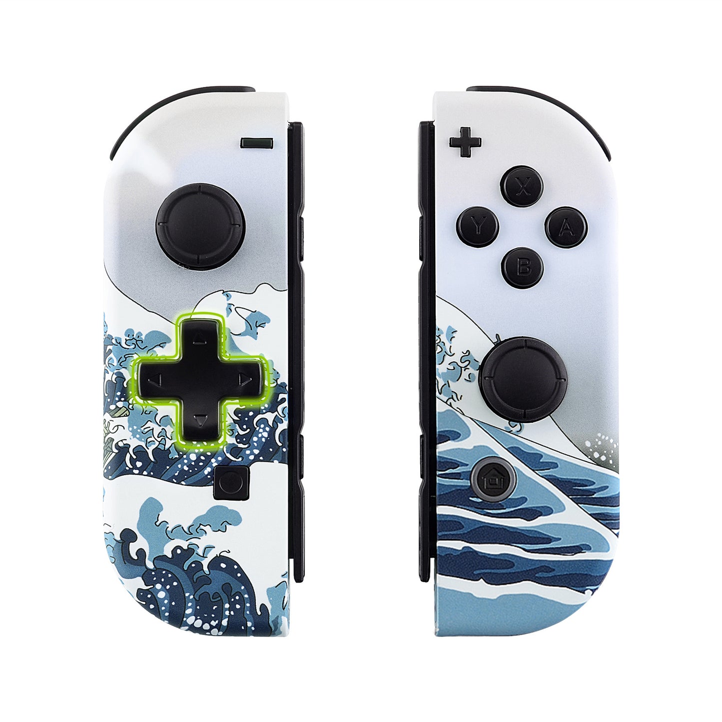 eXtremeRate Dpad Version Replacement Full Set Shell Case with Buttons for Joycon of NS Switch - The Great Wave