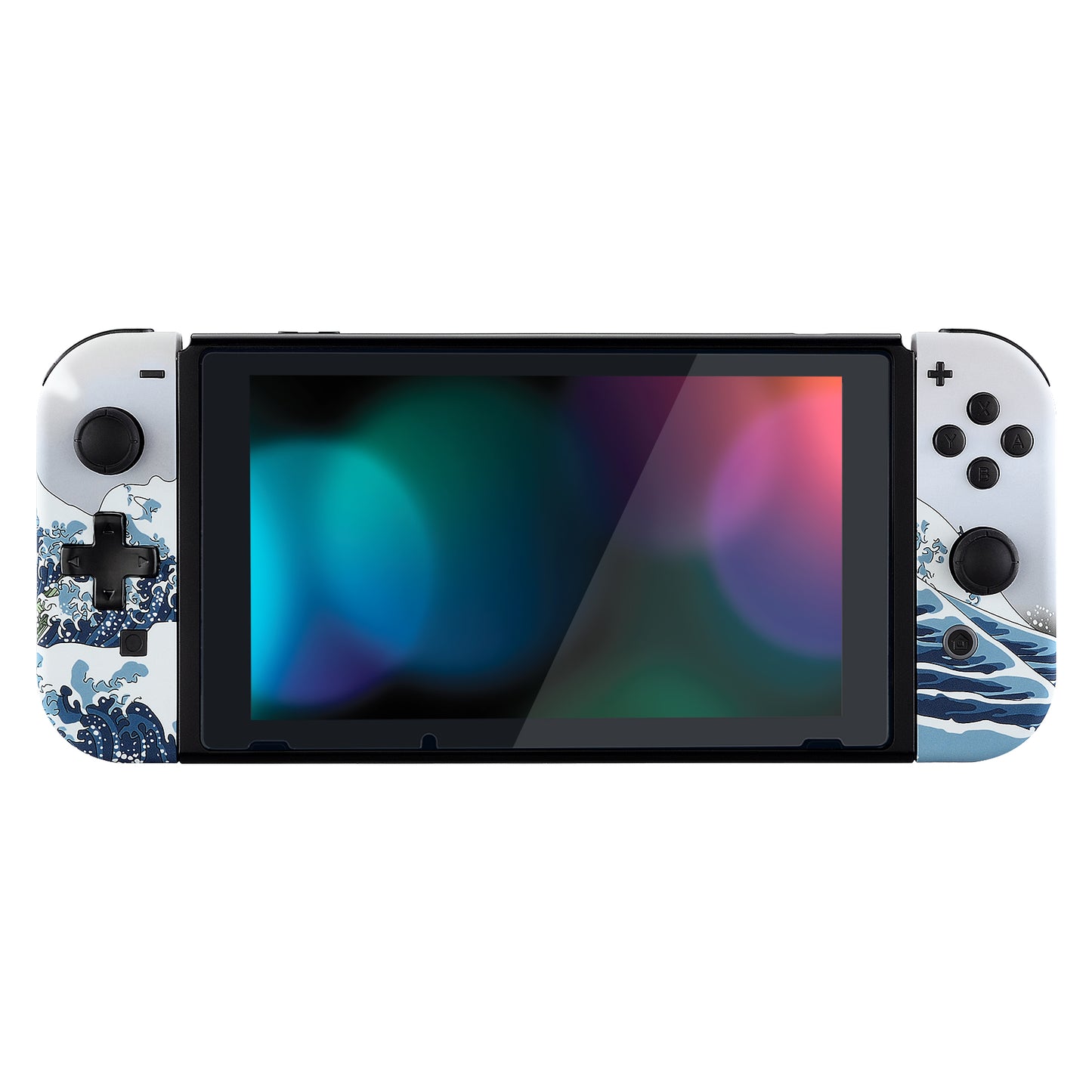 eXtremeRate Dpad Version Replacement Full Set Shell Case with Buttons for Joycon of NS Switch - The Great Wave