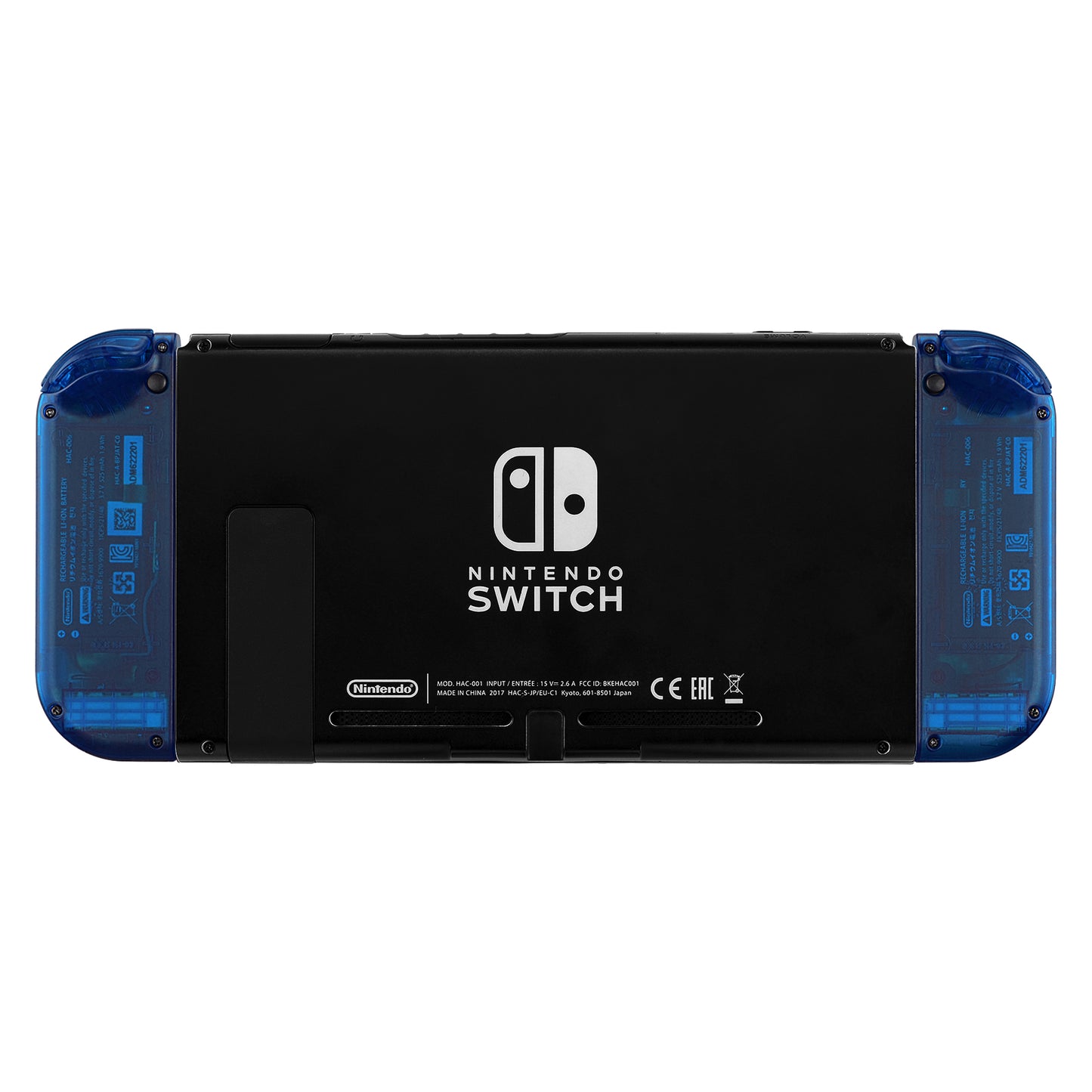 eXtremeRate Dpad Version Replacement Full Set Shell Case with Buttons for Joycon of NS Switch - Transparent Clear Blue