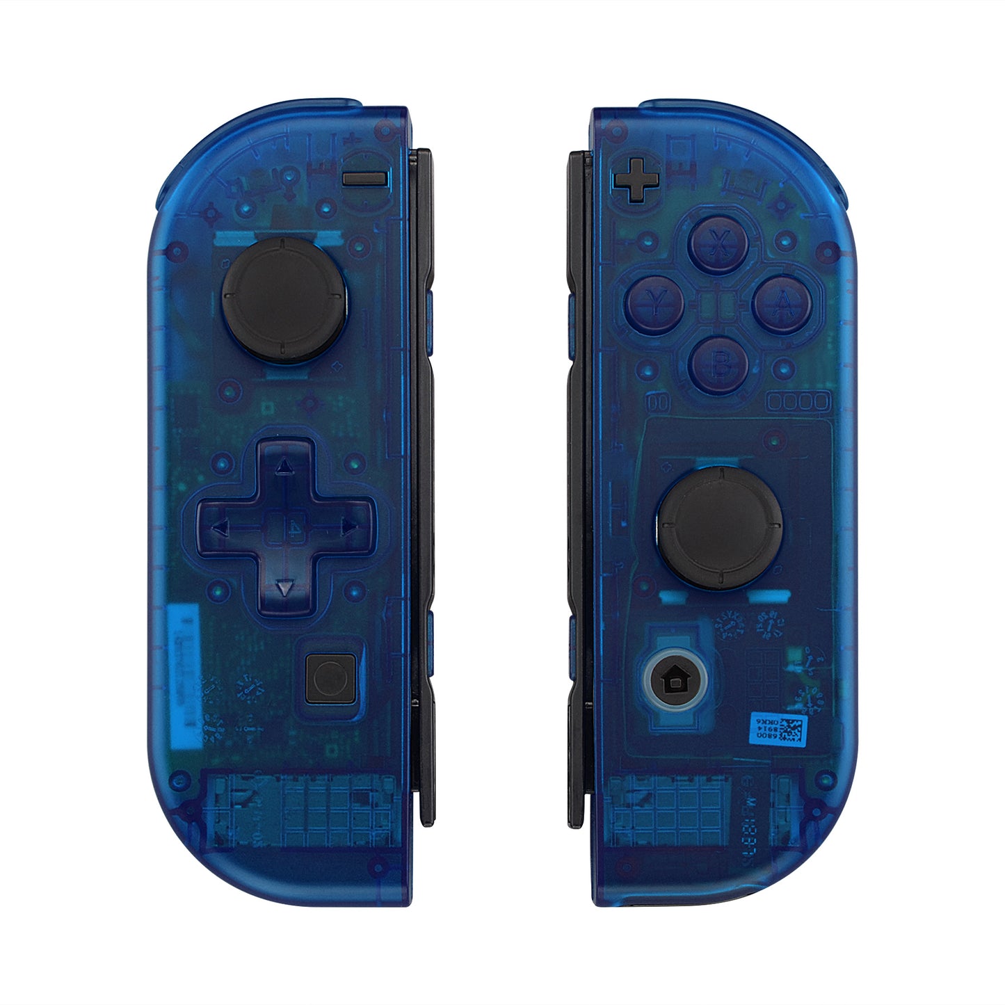 eXtremeRate Dpad Version Replacement Full Set Shell Case with Buttons for Joycon of NS Switch - Transparent Clear Blue