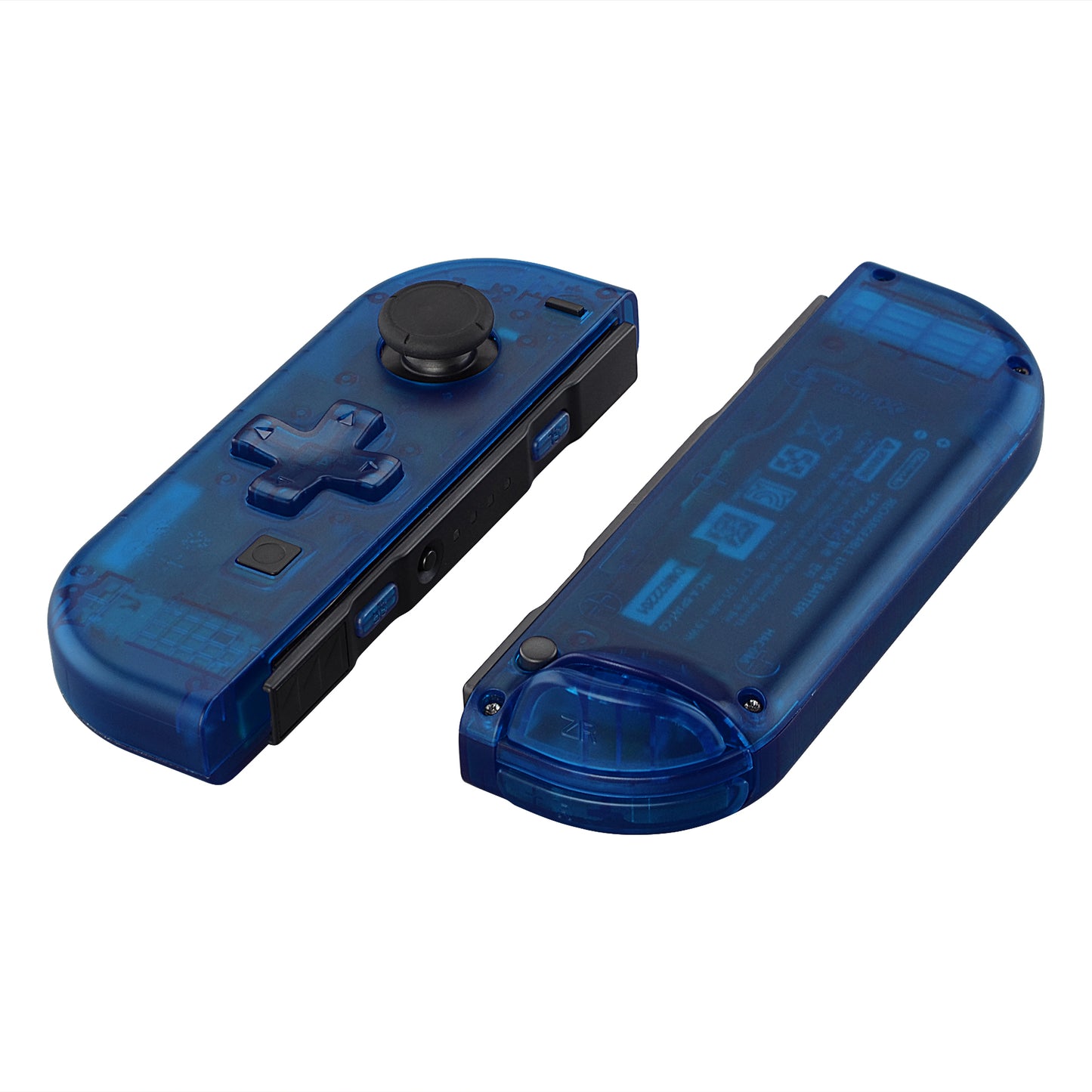 eXtremeRate Dpad Version Replacement Full Set Shell Case with Buttons for Joycon of NS Switch - Transparent Clear Blue