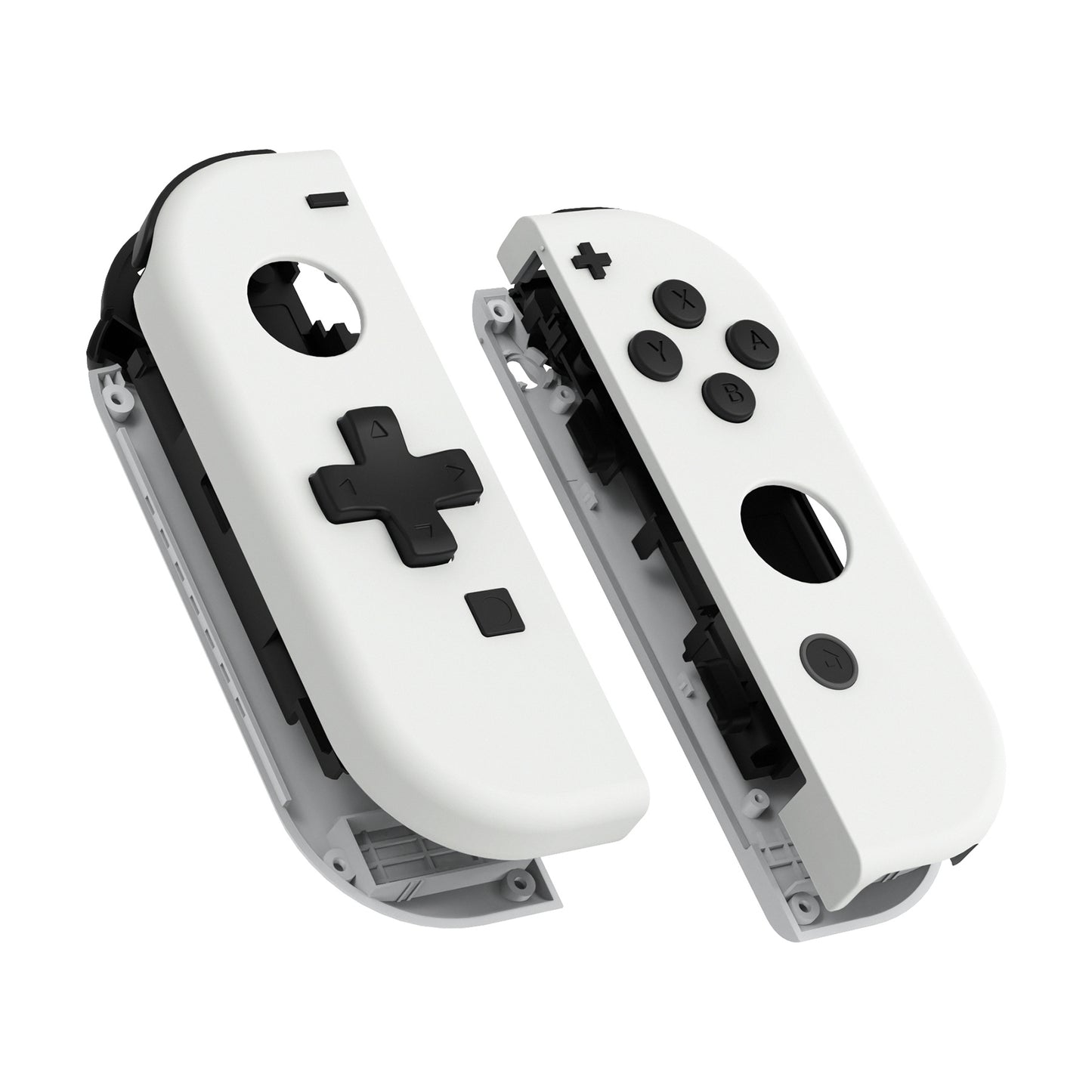 eXtremeRate Dpad Version Replacement Full Set Shell Case with Buttons for Joycon of NS Switch - White