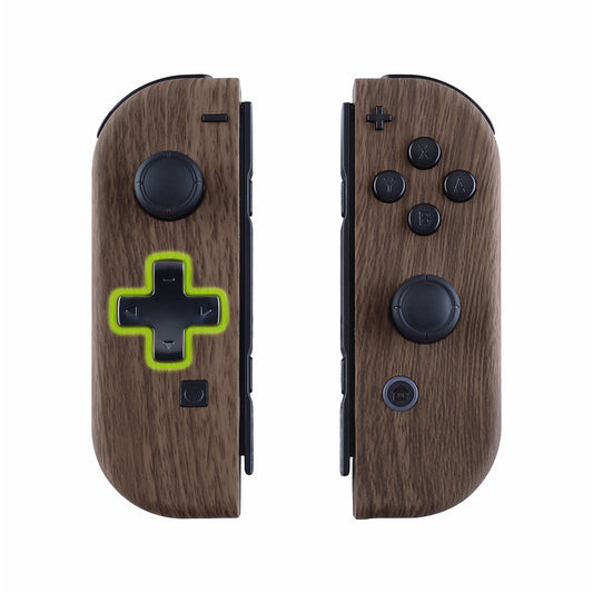 eXtremeRate Dpad Version Replacement Full Set Shell Case with Buttons for Joycon of NS Switch - Wood Grain