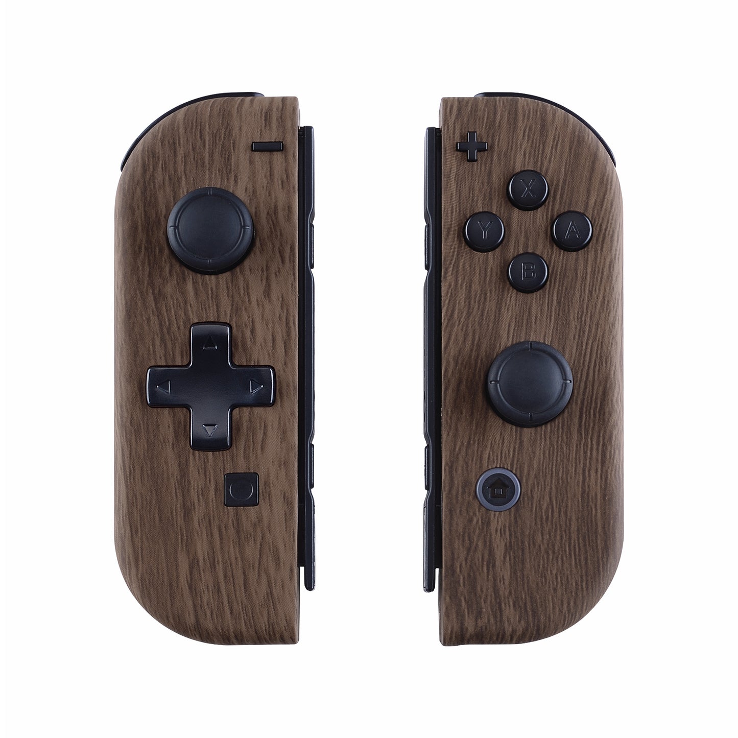 eXtremeRate Dpad Version Replacement Full Set Shell Case with Buttons for Joycon of NS Switch - Wood Grain