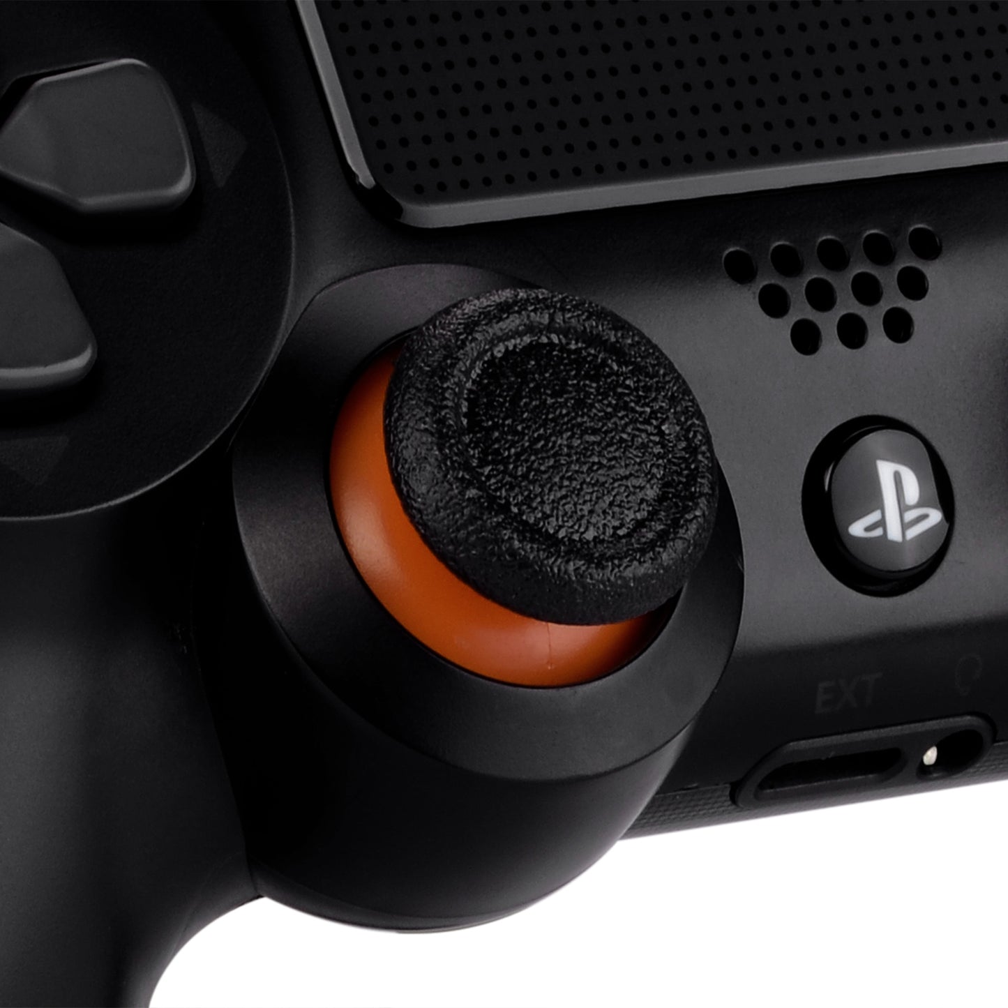eXtremeRate Dual-Color Replacement 3D Joystick Thumbsticks Compatible with PS4 Slim Pro Controller - Black & Orange eXtremeRate