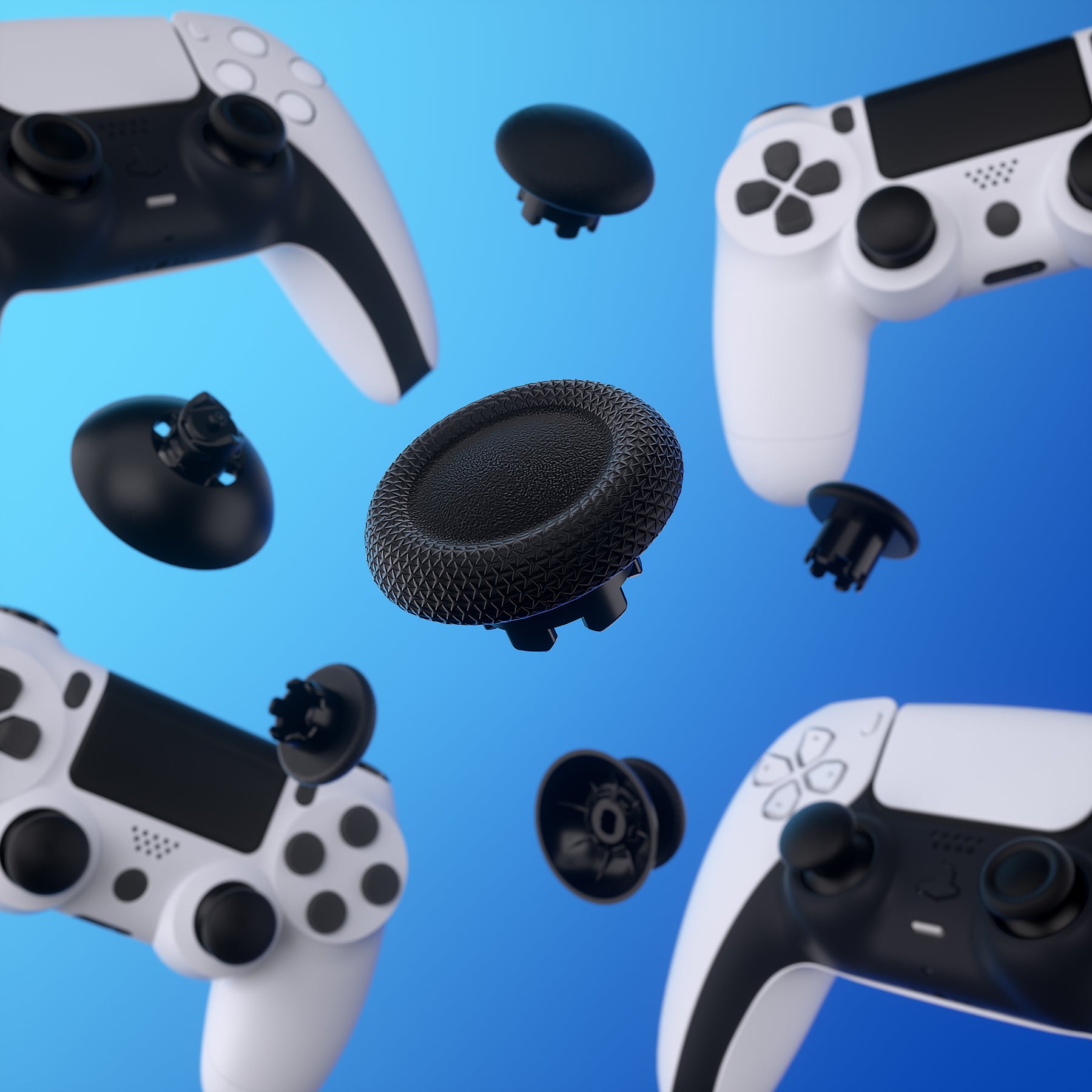 eXtremeRate EDGE Sticks Replacement Interchangeable Thumbsticks for PS5 &  PS4 All Model Controllers - Black
