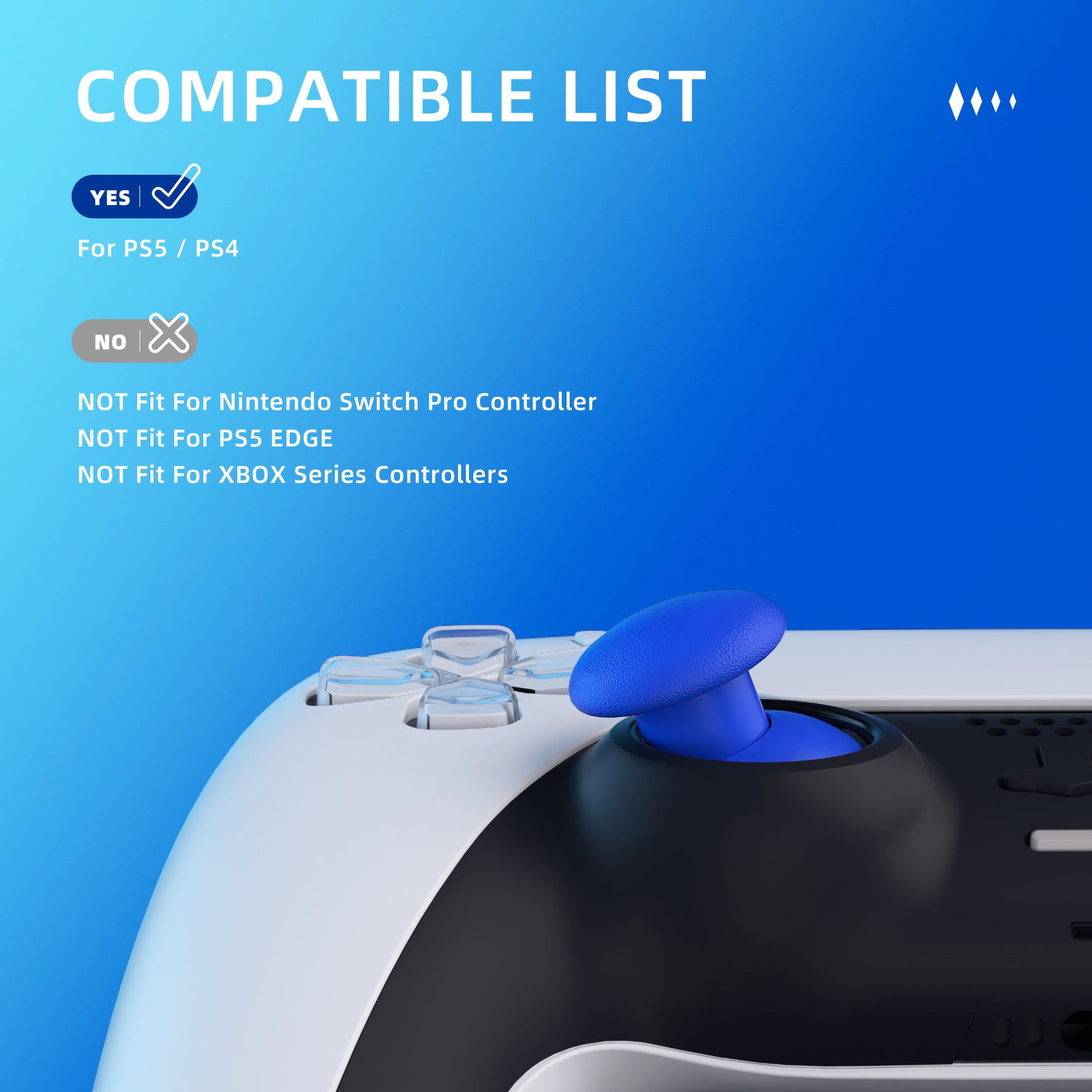 eXtremeRate Blue Replacement Swappable Thumbsticks for PS5 Edge  Controller, Custom Interchangeable Analog Stick Joystick Caps for PS5 Edge  Controller - Controller & Thumbsticks Base NOT Included : Video Games