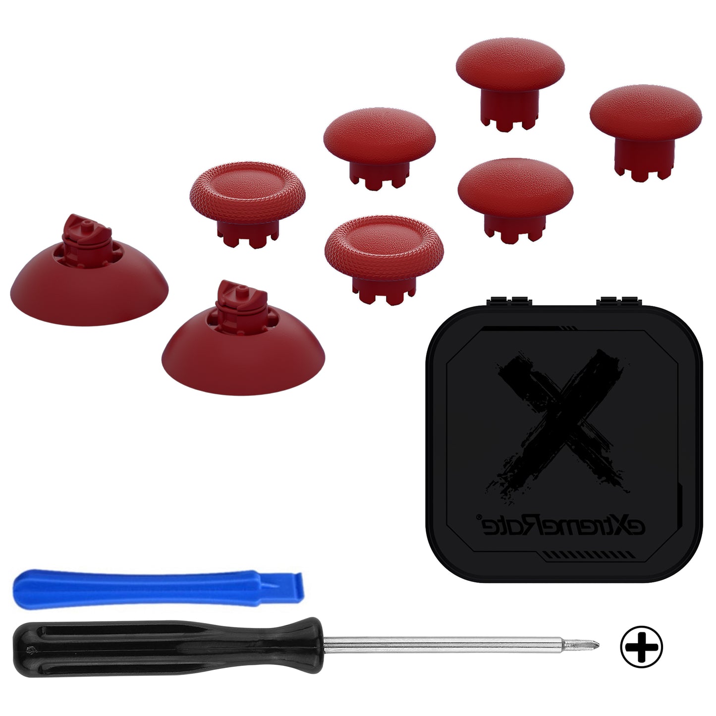 EDGE Sticks Replacement Interchangeable Thumbsticks for PS5 & PS4 All Model Controllers - Carmine Red eXtremeRate