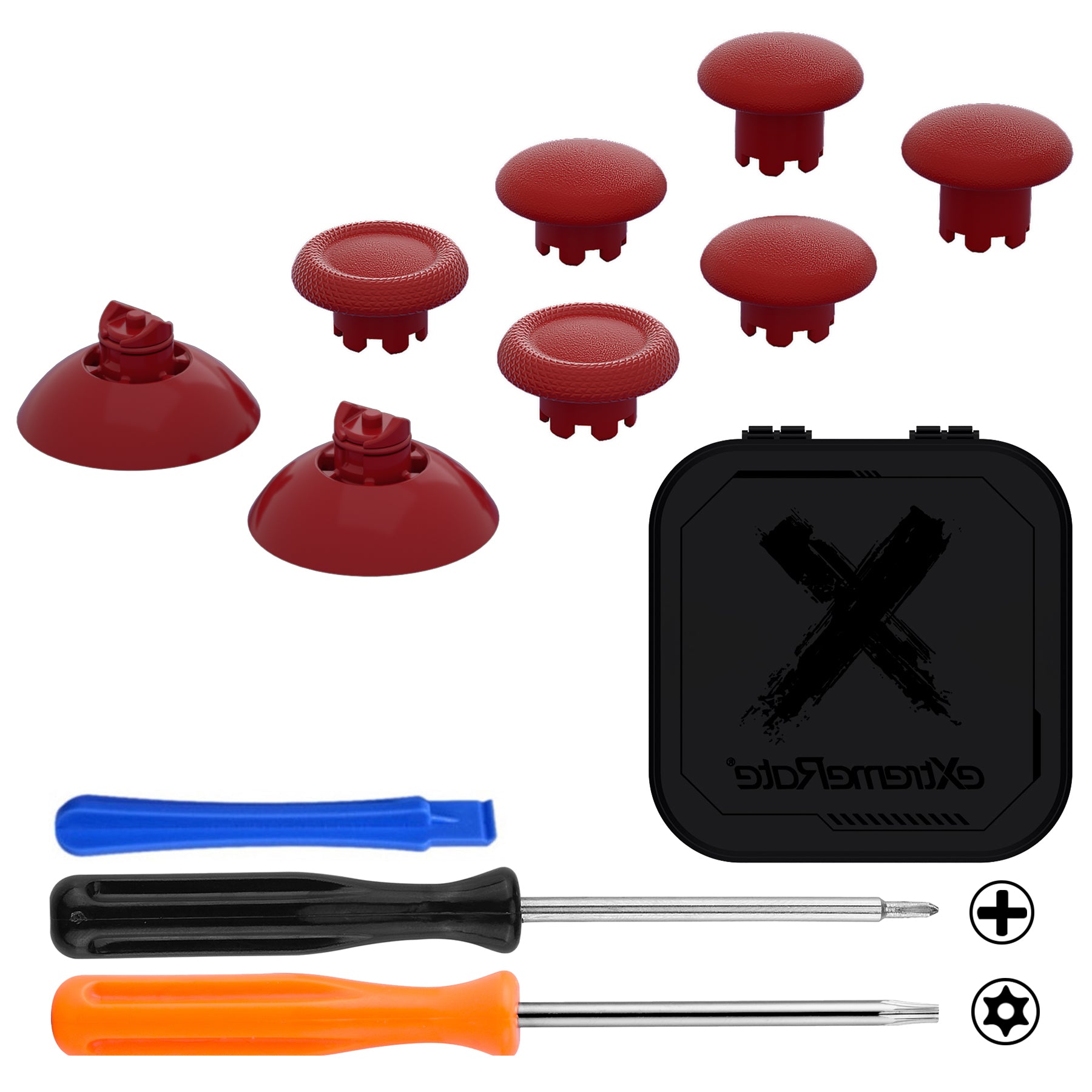EDGE Sticks Replacement Interchangeable Thumbsticks for Xbox Series X/S & Xbox Core & Xbox One X/S & Xbox Elite V1 & NS Switch Pro Controller - Carmine Red eXtremeRate