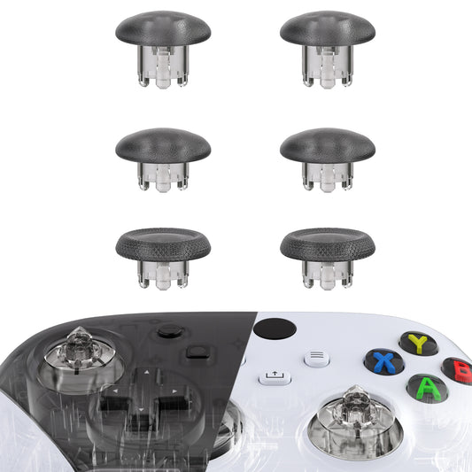 EDGE Sticks Replacement Interchangeable Thumbsticks for Xbox Series X/S & Xbox Core & Xbox One X/S & Xbox Elite V1 & NS Switch Pro Controller - Clear Black eXtremeRate