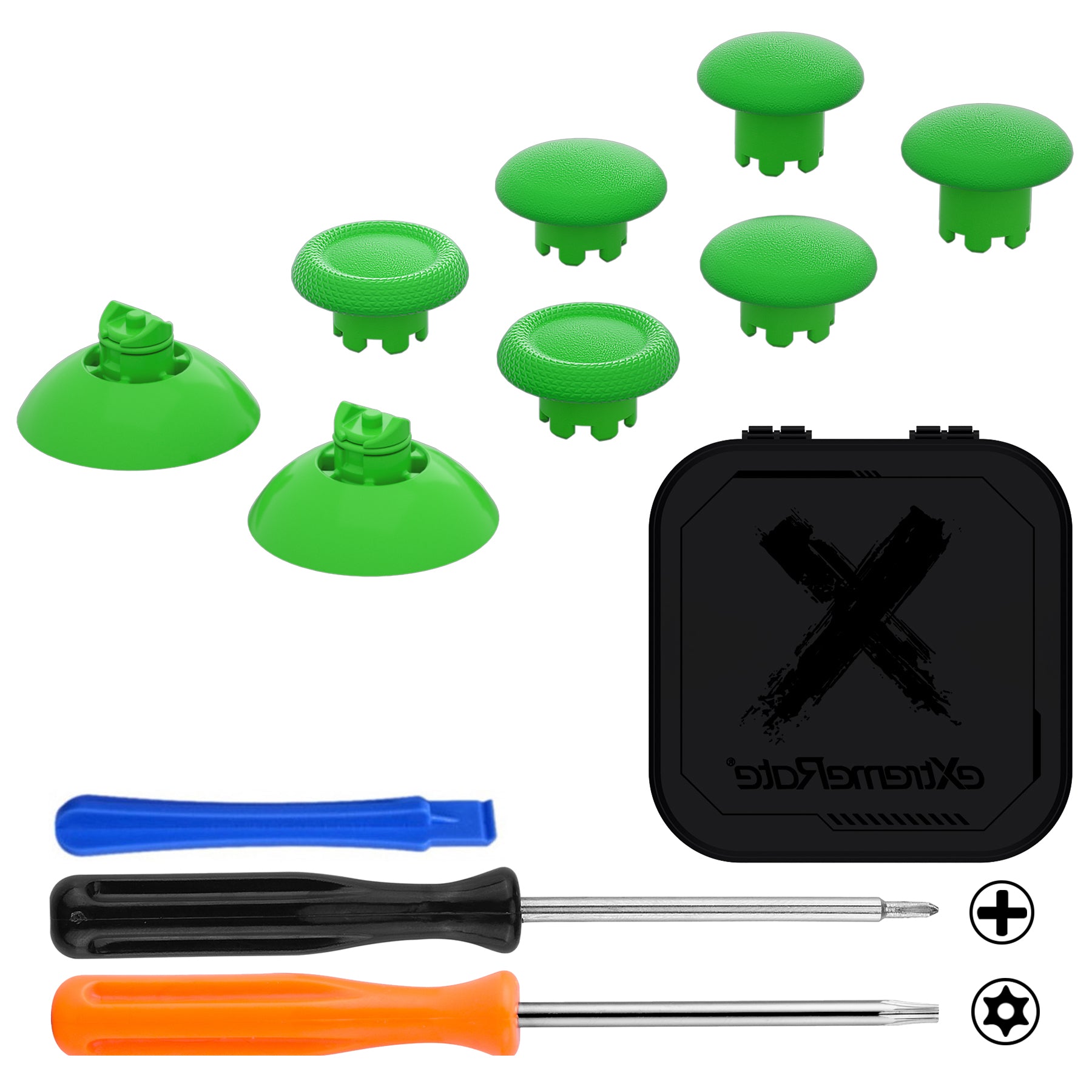 EDGE Sticks Replacement Interchangeable Thumbsticks for Xbox Series X/S & Xbox Core & Xbox One X/S & Xbox Elite V1 & NS Switch Pro Controller - Green eXtremeRate