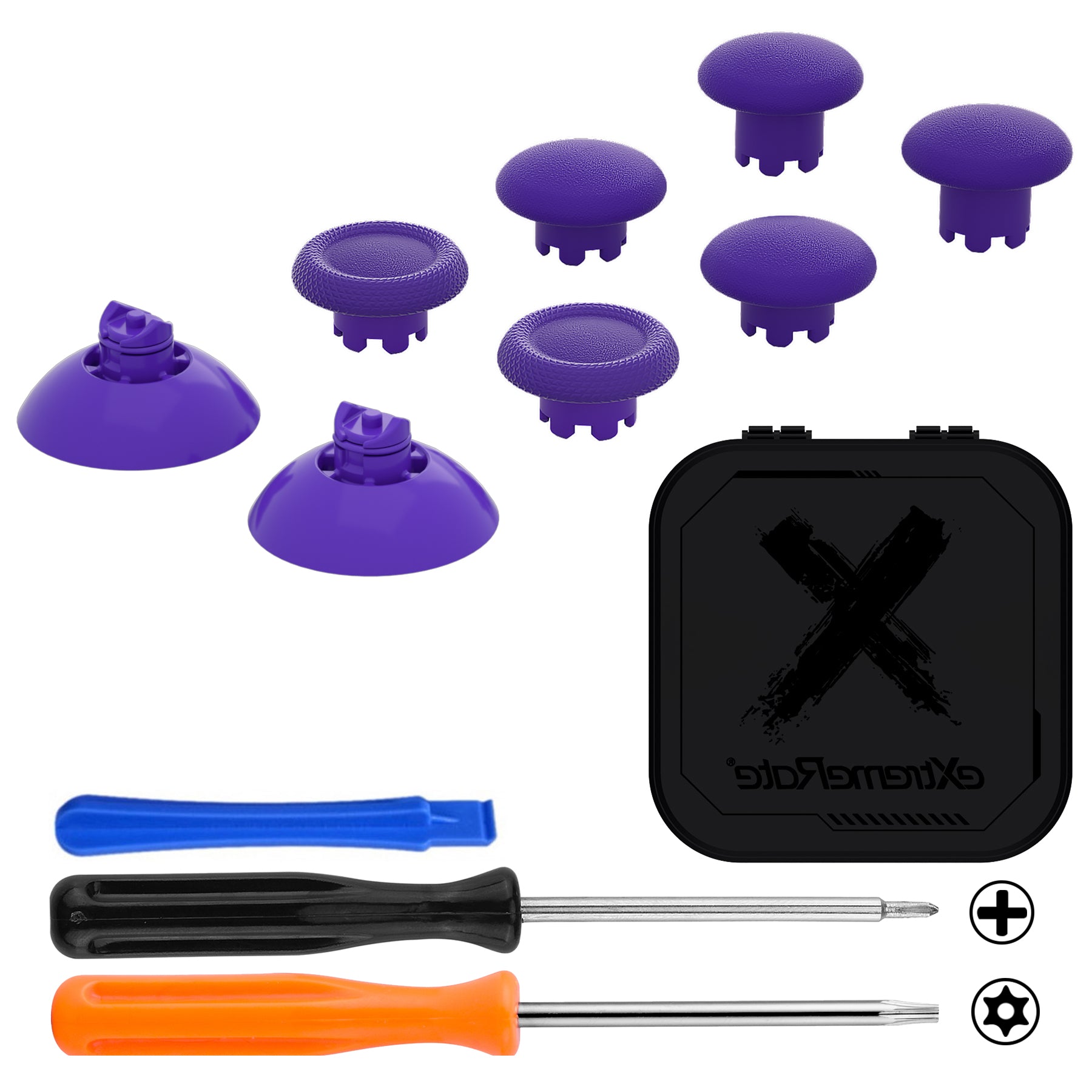 EDGE Sticks Replacement Interchangeable Thumbsticks for Xbox Series X/S & Xbox Core & Xbox One X/S & Xbox Elite V1 & NS Switch Pro Controller - Purple eXtremeRate