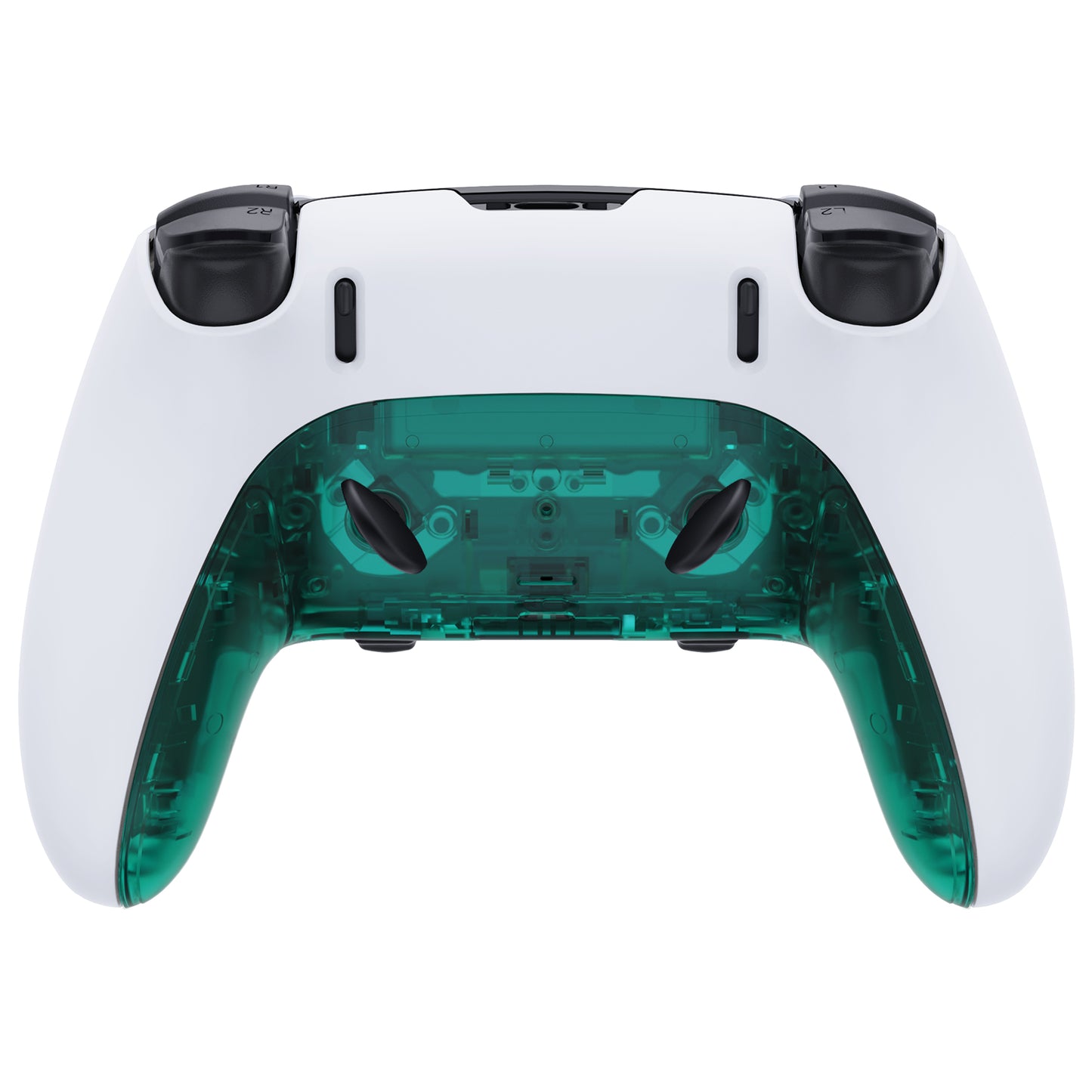 eXtremeRate Replacement Top Bottom Decorative Trim Shell Compatible with PS5 Edge Controller - Emerald Green