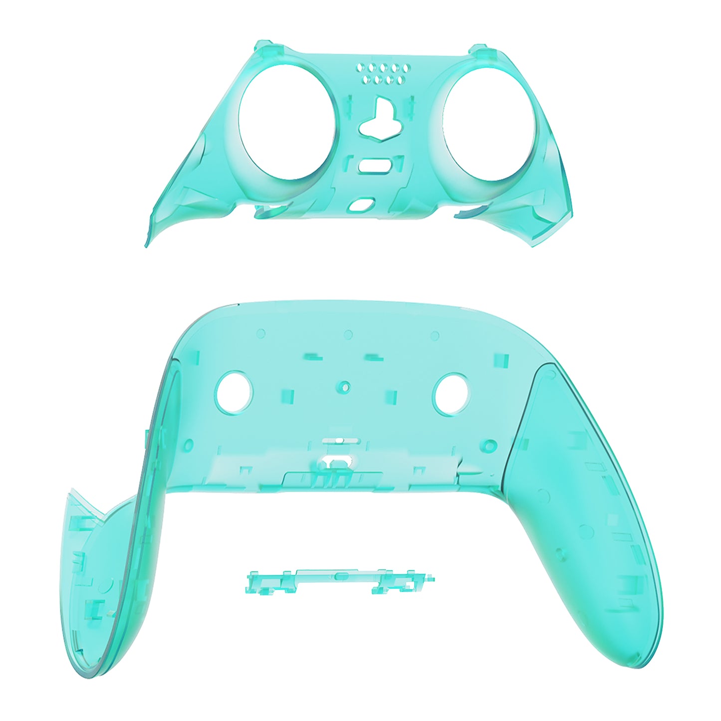 eXtremeRate Replacement Top Bottom Decorative Trim Shell Compatible with PS5 Edge Controller - Emerald Green