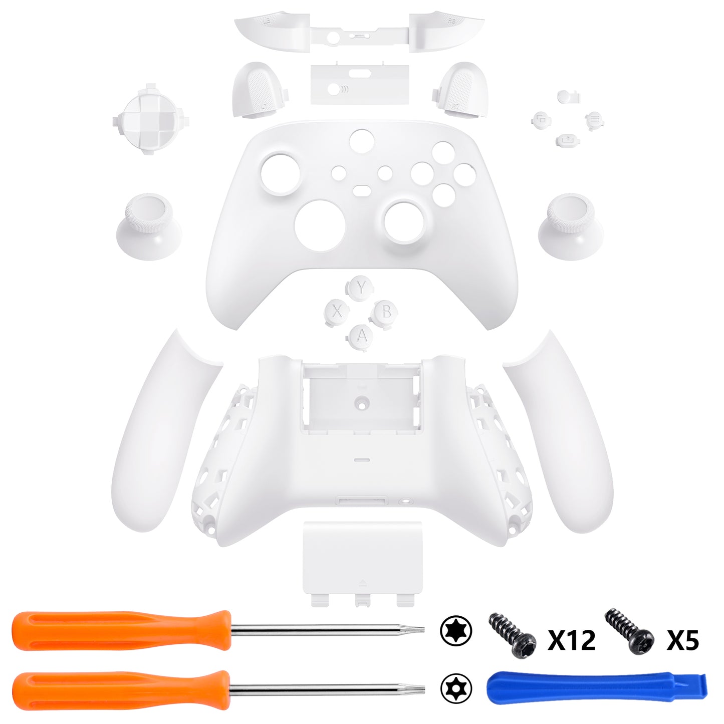 eXtremeRate Full Set Housing Shell Case with Buttons for Xbox Series X & S Controller - White