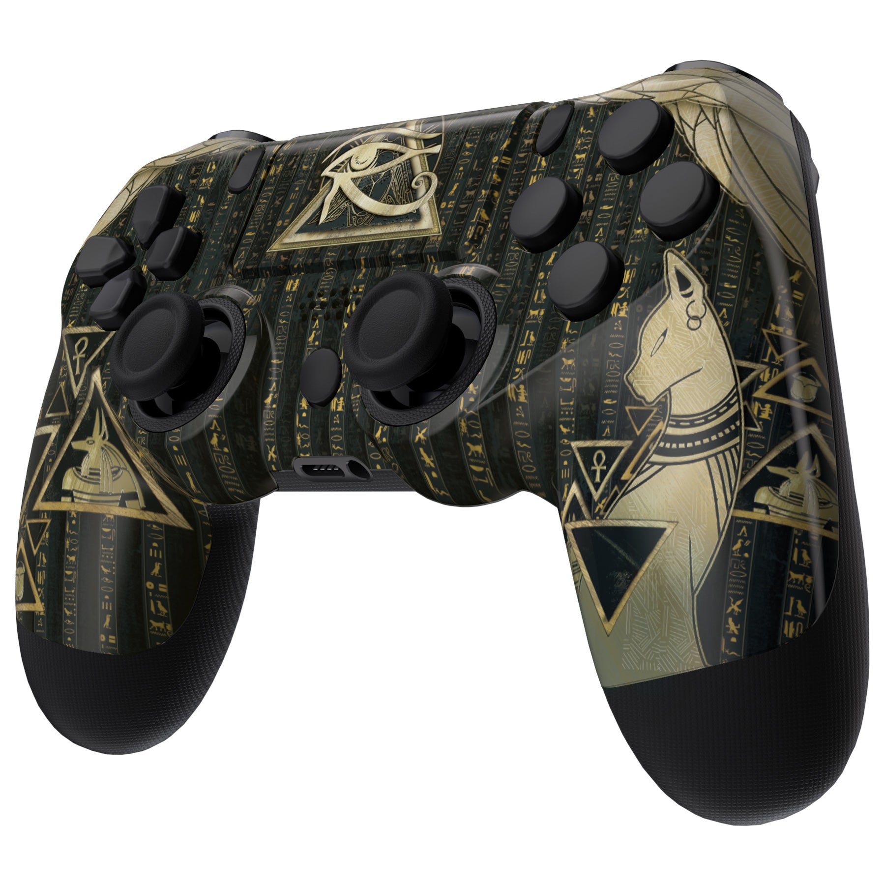 eXtremeRate Ghost Redesigned Front Housing Shell with Touch Pad Compatible with PS4 Slim Pro Controller JDM-040/050/055 - Eye of Providence Pyramid eXtremeRate