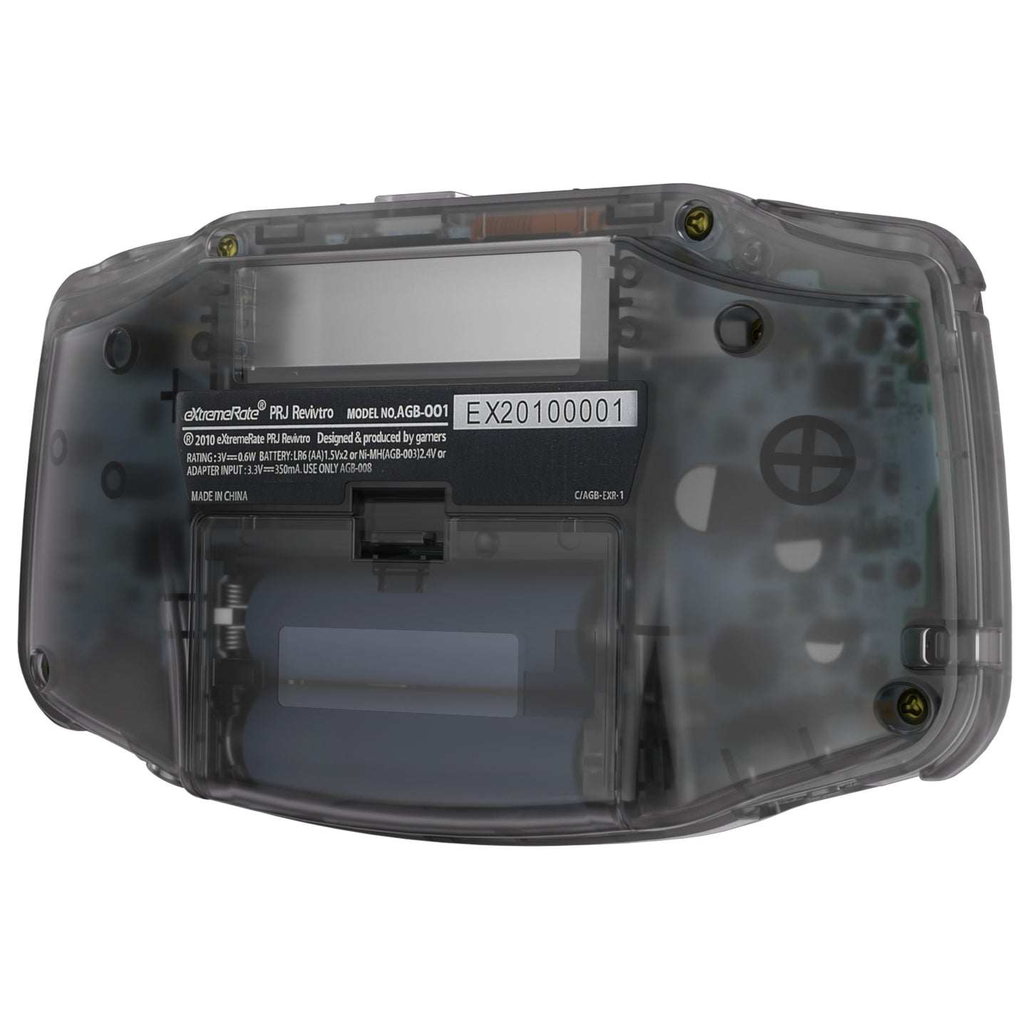 eXtremeRate IPS Ready Upgraded GBA Replacement Full Set Shells with Buttons for Gameboy Advance, Compatible with Both IPS & Standard LCD - Clear Black