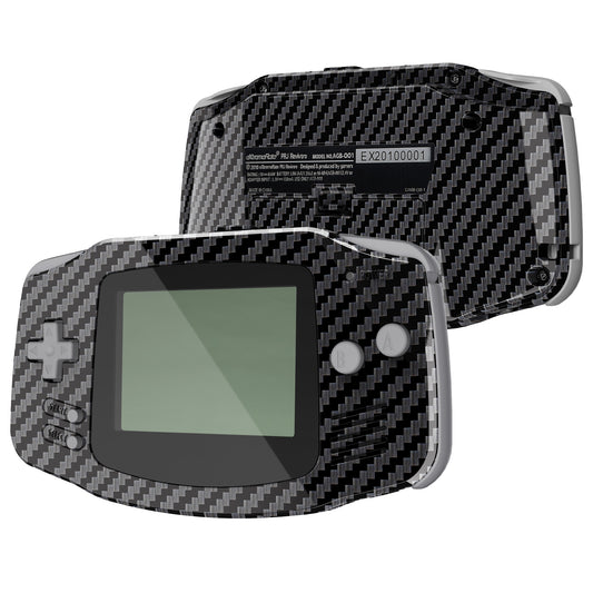 eXtremeRate IPS Ready Upgraded GBA Replacement Full Set Shells with Buttons for Gameboy Advance, Compatible with Both IPS & Standard LCD - Graphite Carbon Fiber