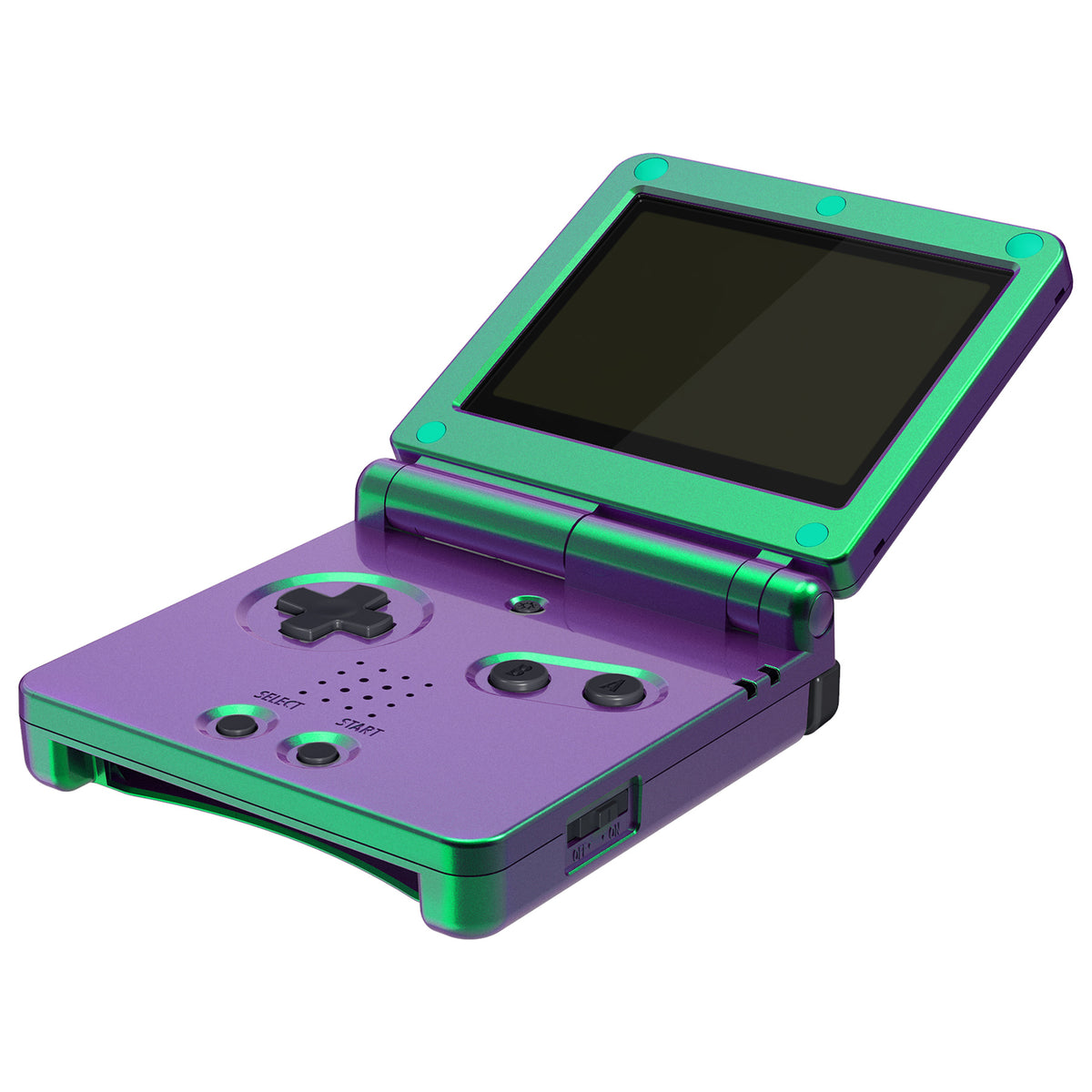 Gameboy Sp Mega Man Shell IPS Ready Upgraded eXtremeRate Chameleon Green Purple Custom ...