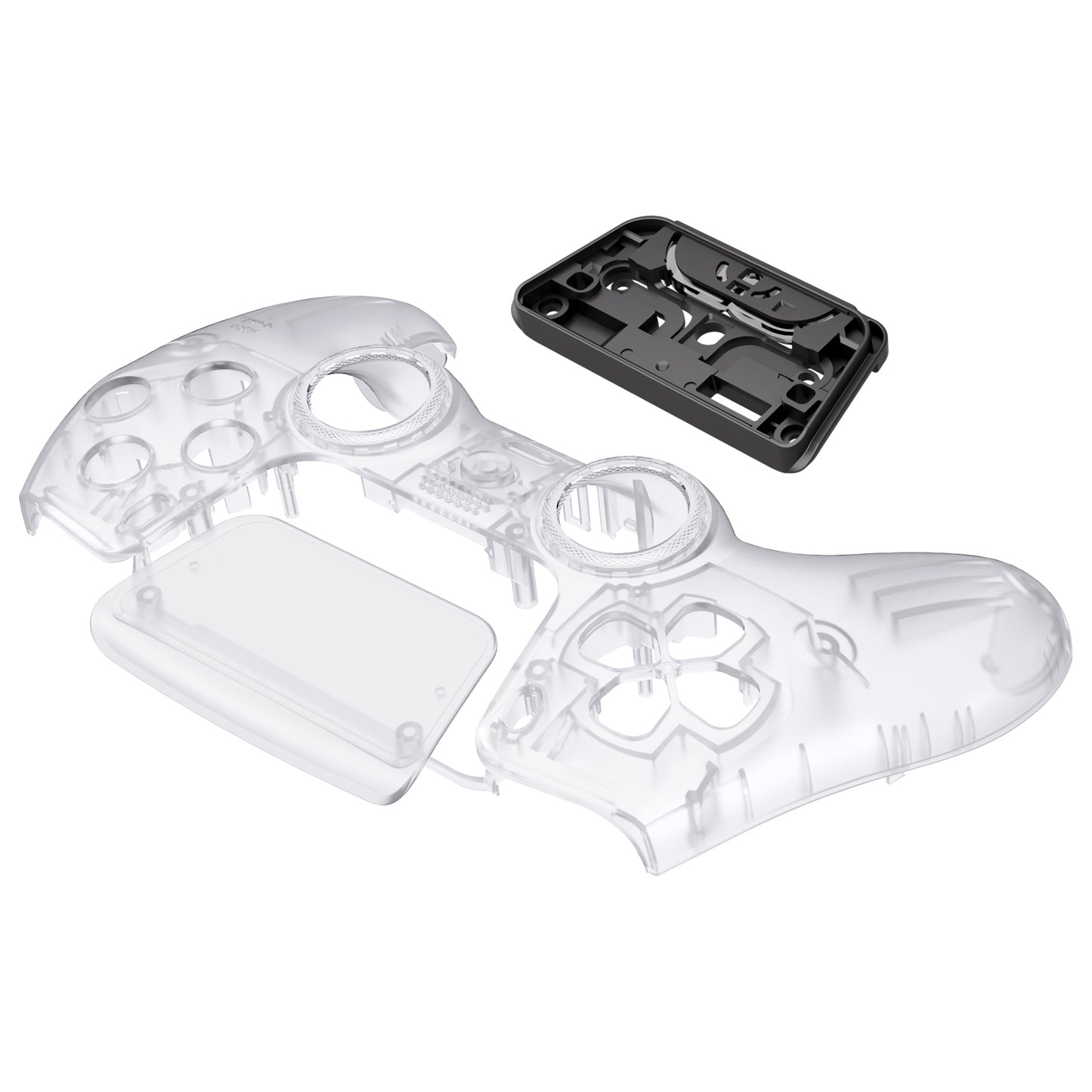 eXtremeRate LUNA Redesigned Replacement Front Shell with Touchpad Compatible with PS5 Controller BDM-010/020/030/040 - Clear eXtremeRate