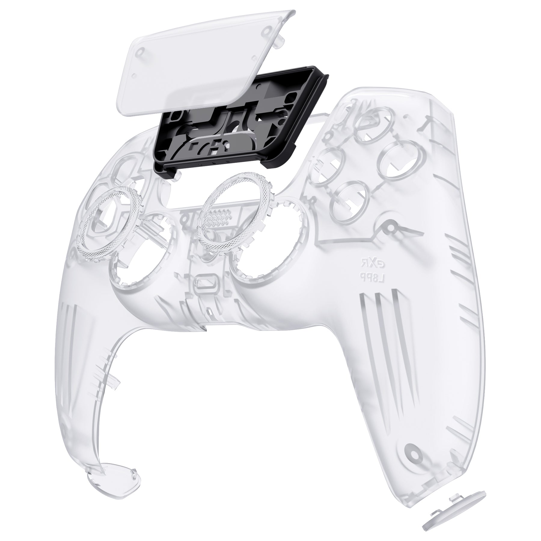 eXtremeRate LUNA Redesigned Replacement Front Shell with Touchpad Compatible with PS5 Controller BDM-010/020/030/040 - Clear eXtremeRate