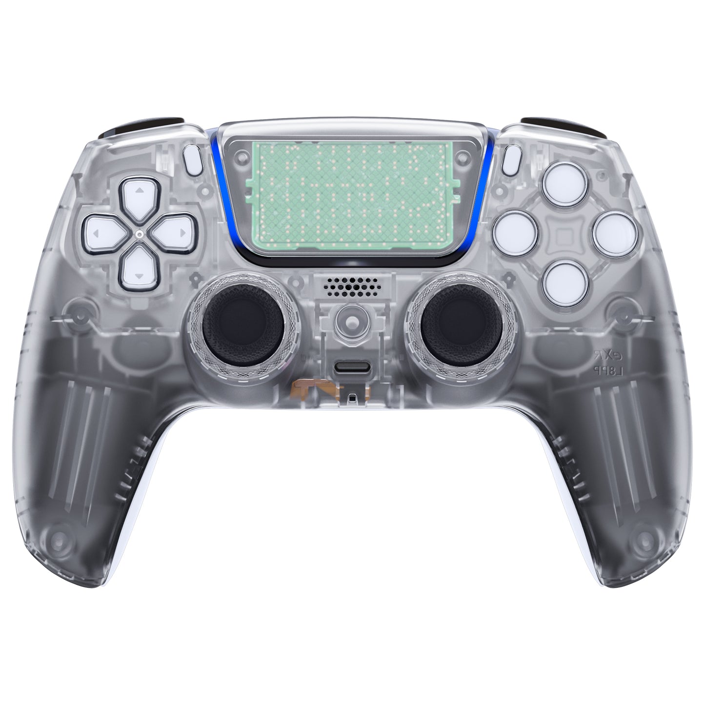 eXtremeRate LUNA Redesigned Replacement Front Shell with Touchpad Compatible with PS5 Controller BDM-010/020/030/040 - Clear eXtremeRate