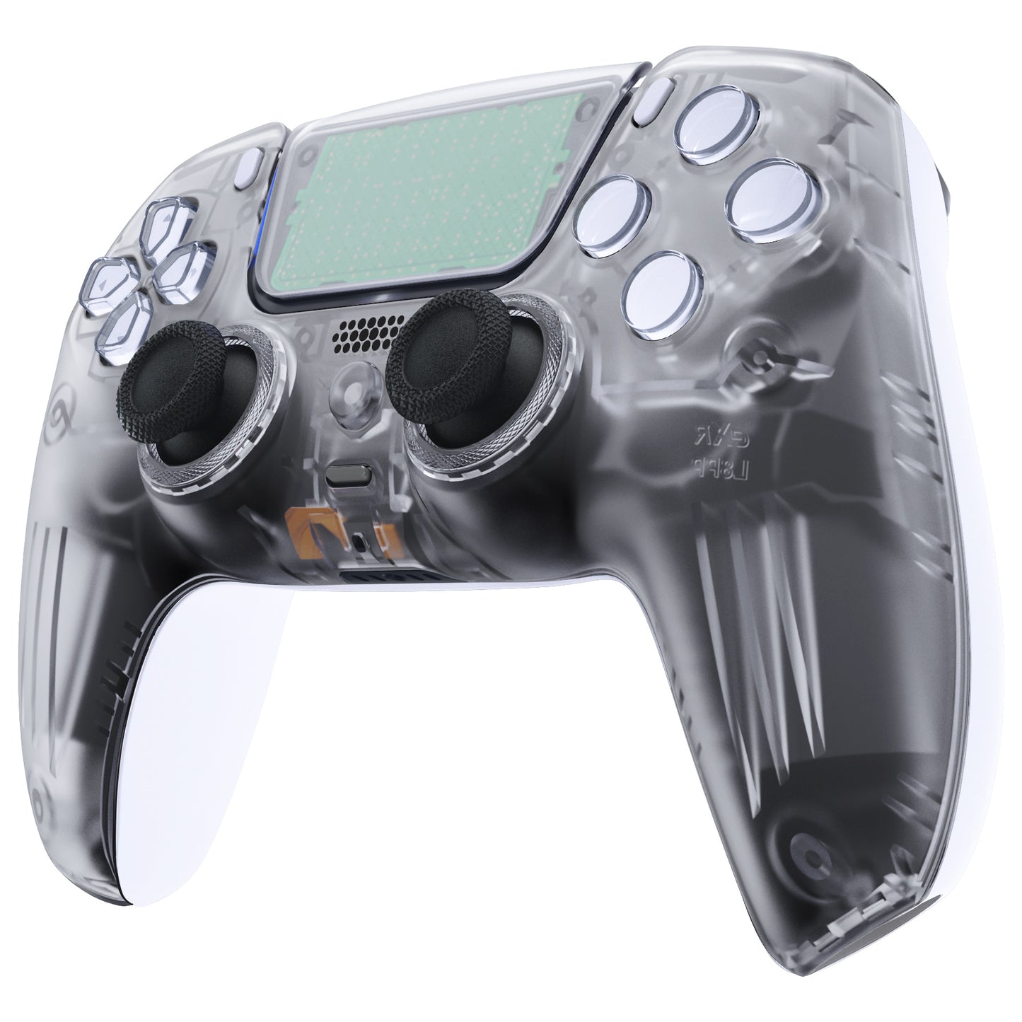 eXtremeRate LUNA Redesigned Replacement Front Shell with Touchpad Compatible with PS5 Controller BDM-010/020/030/040 - Clear eXtremeRate