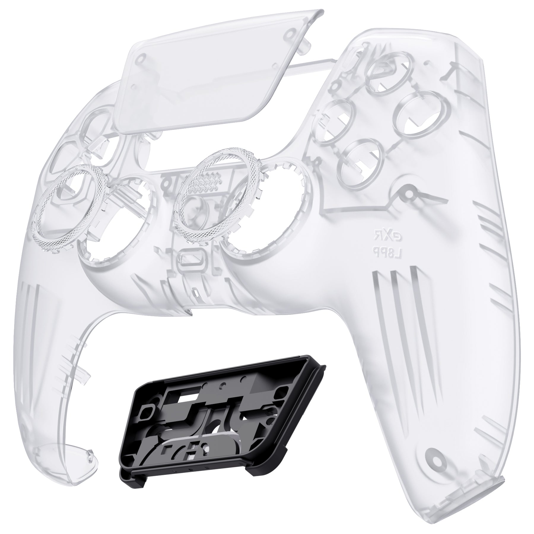 eXtremeRate LUNA Redesigned Replacement Front Shell with Touchpad Compatible with PS5 Controller BDM-010/020/030/040 - Clear eXtremeRate