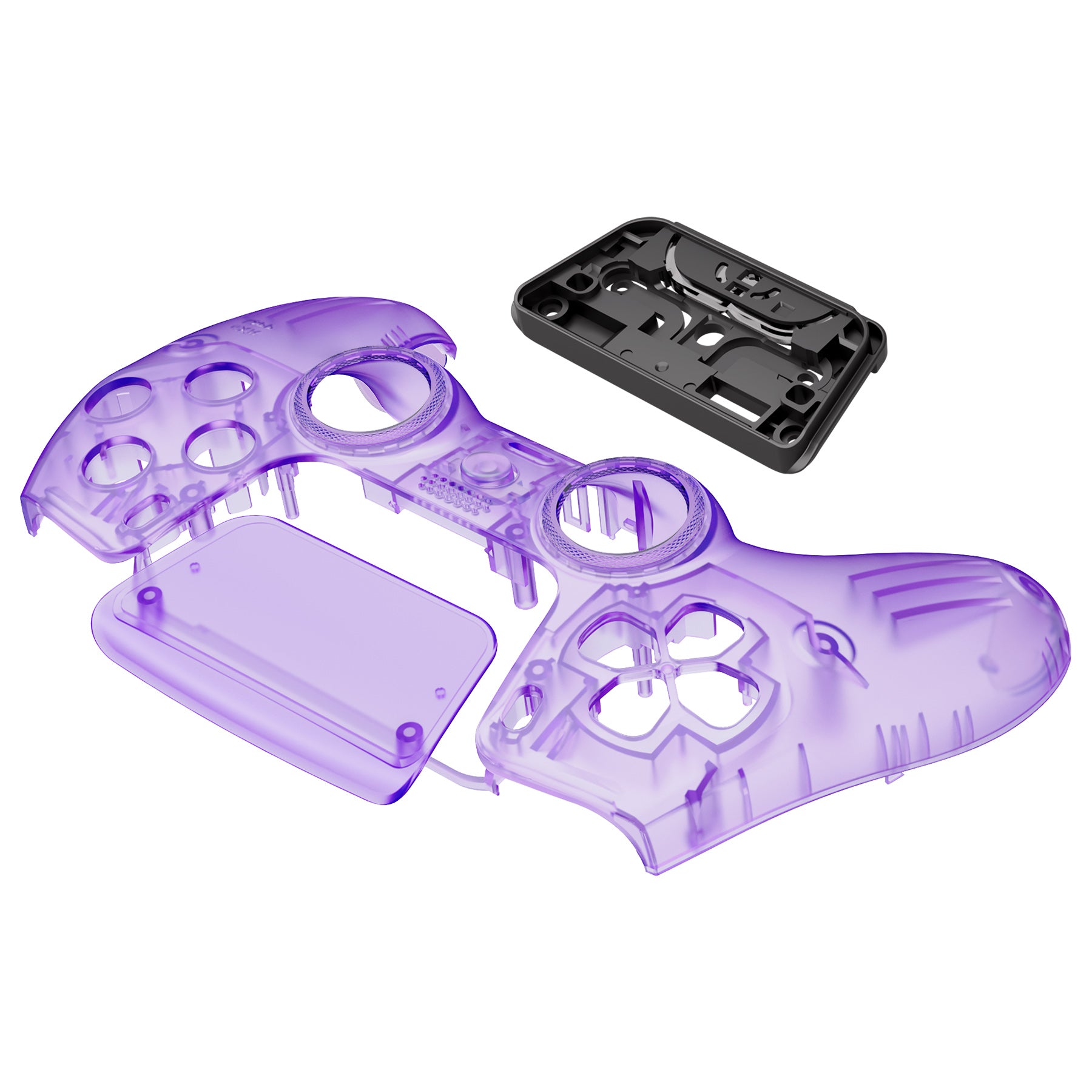 eXtremeRate LUNA Redesigned Replacement Front Shell with Touchpad  Compatible with PS5 Controller BDM-010/020/030/040 - Clear Atomic Purple