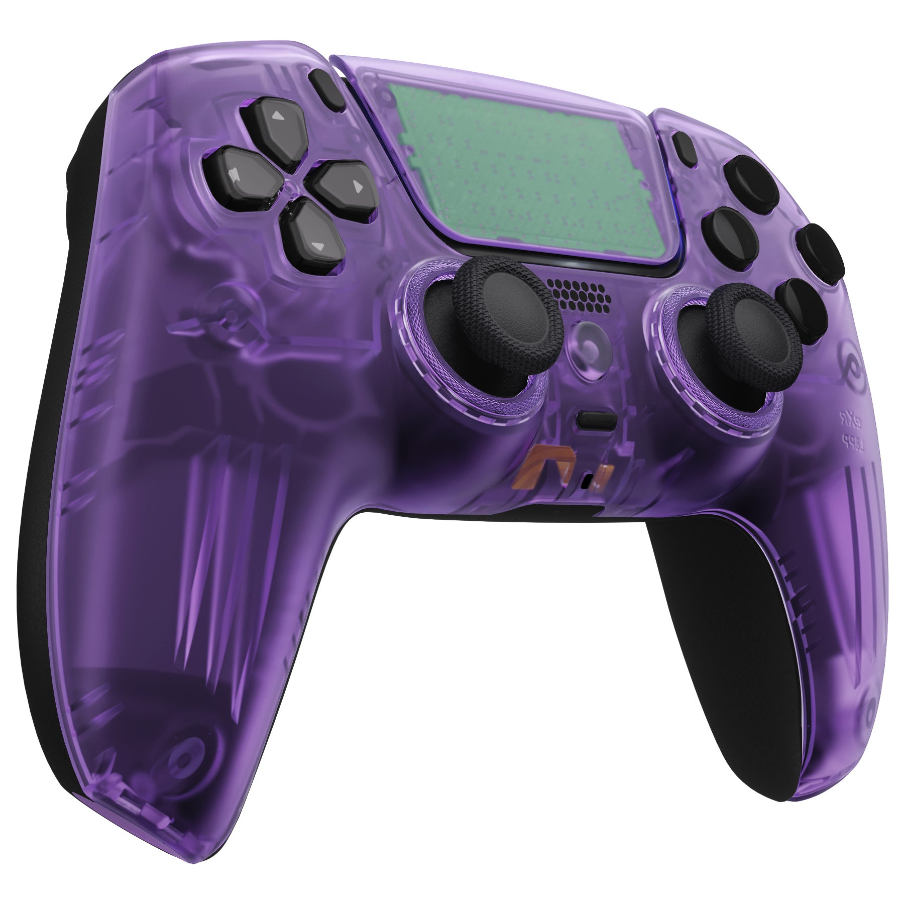 eXtremeRate LUNA Redesigned Replacement Front Shell with Touchpad  Compatible with PS5 Controller BDM-010/020/030/040 - Clear Atomic Purple