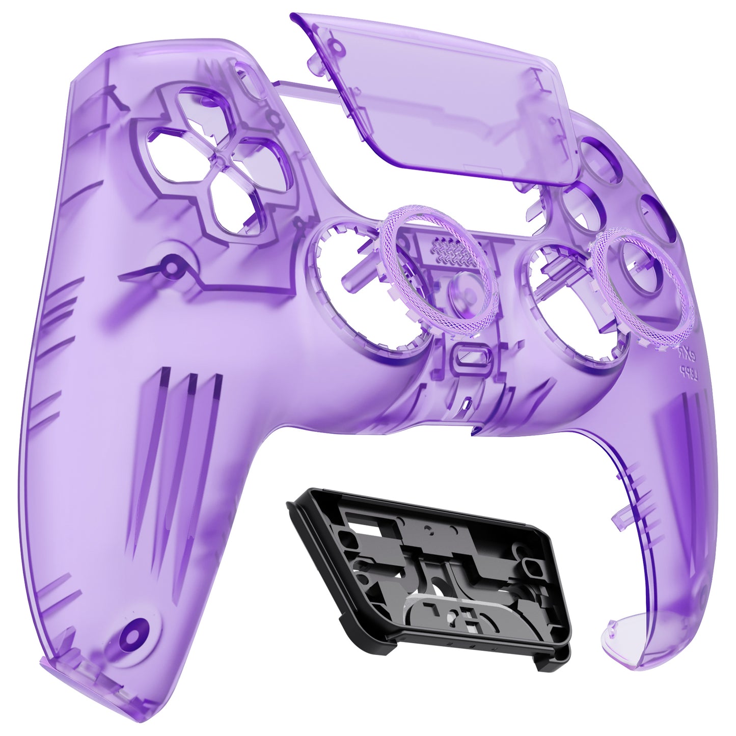 eXtremeRate LUNA Redesigned Replacement Front Shell with Touchpad Compatible with PS5 Controller BDM-010/020/030/040 - Clear Atomic Purple eXtremeRate